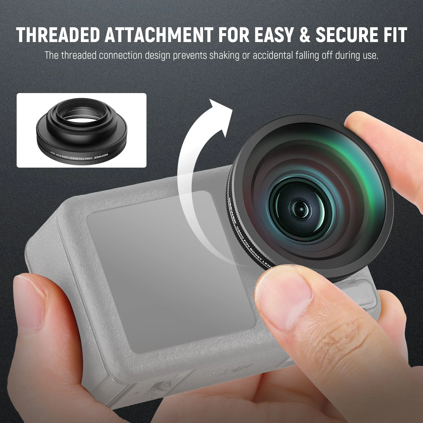 NEEWER FL-B30 FOV Boost Lens 185° Wide Angle for DJI OSMO Action 4/5 Pro - Image 5