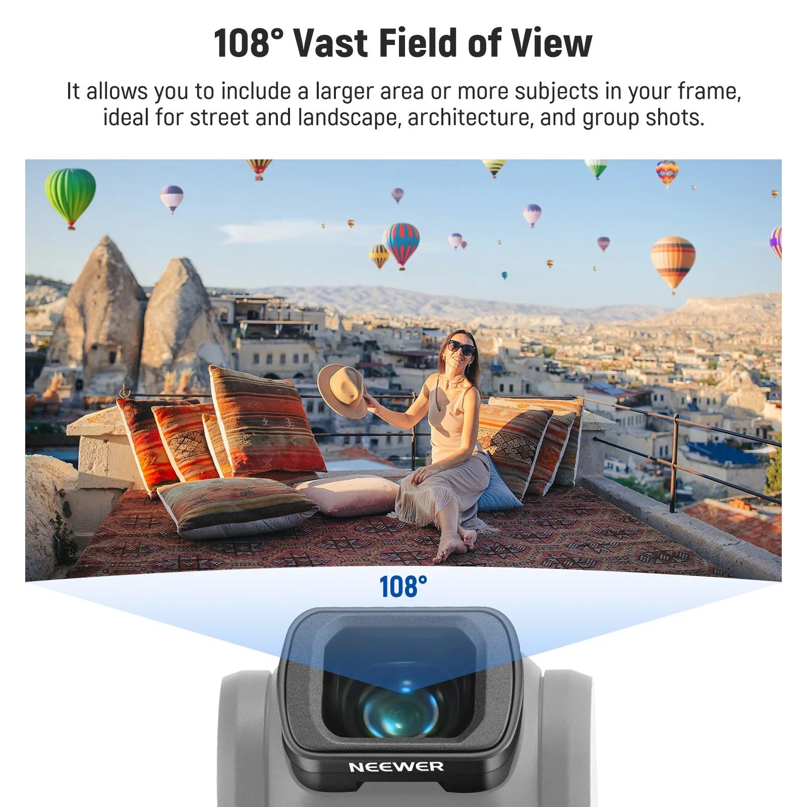NEEWER FL-B33 Black Diffusion 1/4 Filter&0.75X Wide Angle Lens for DJI Osmo Pocket 3 / Pocket 4/ Xtra Muse - Image 3