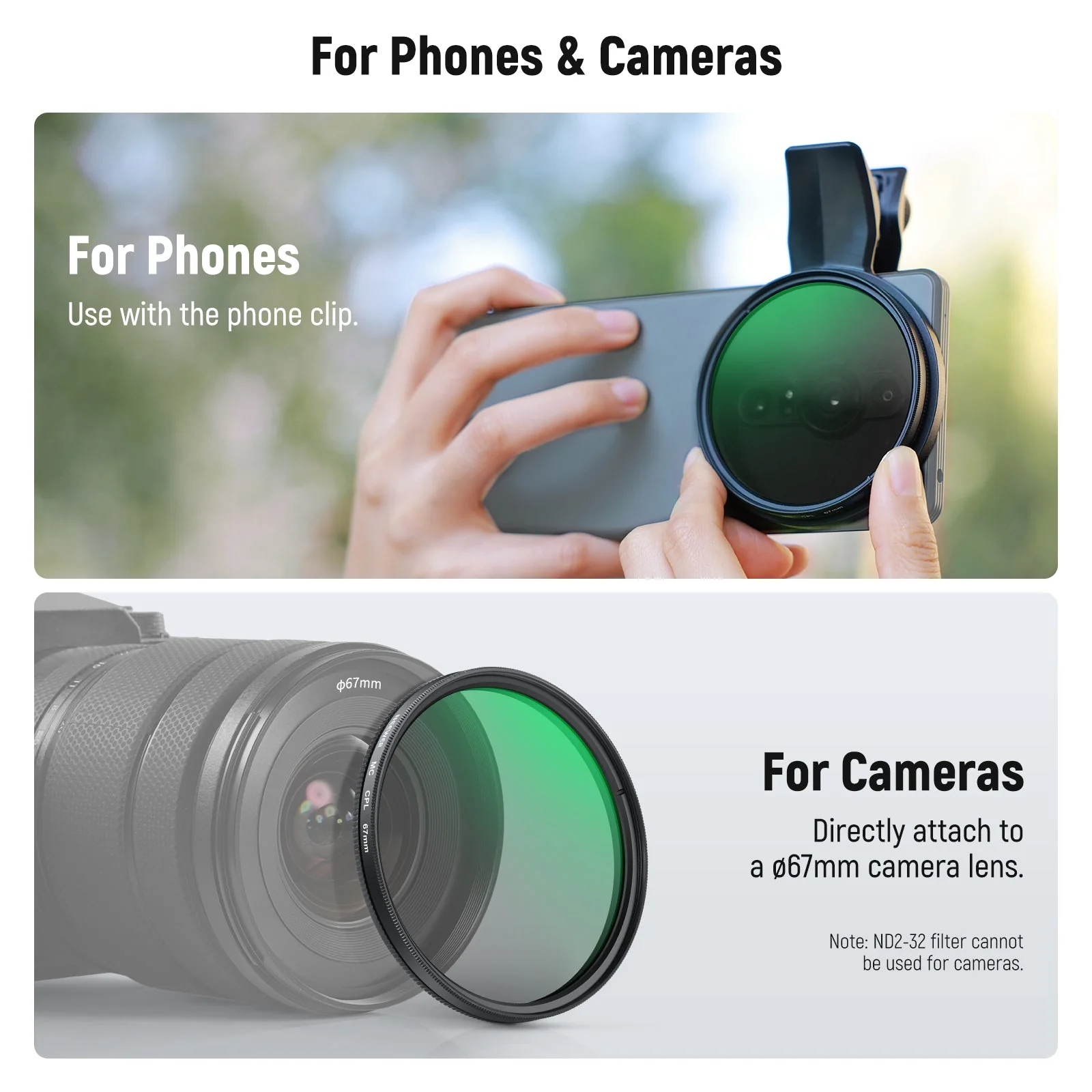 NEEWER FL-B37/FL-B38 67mm Filter Set For Smartphone - Image 11
