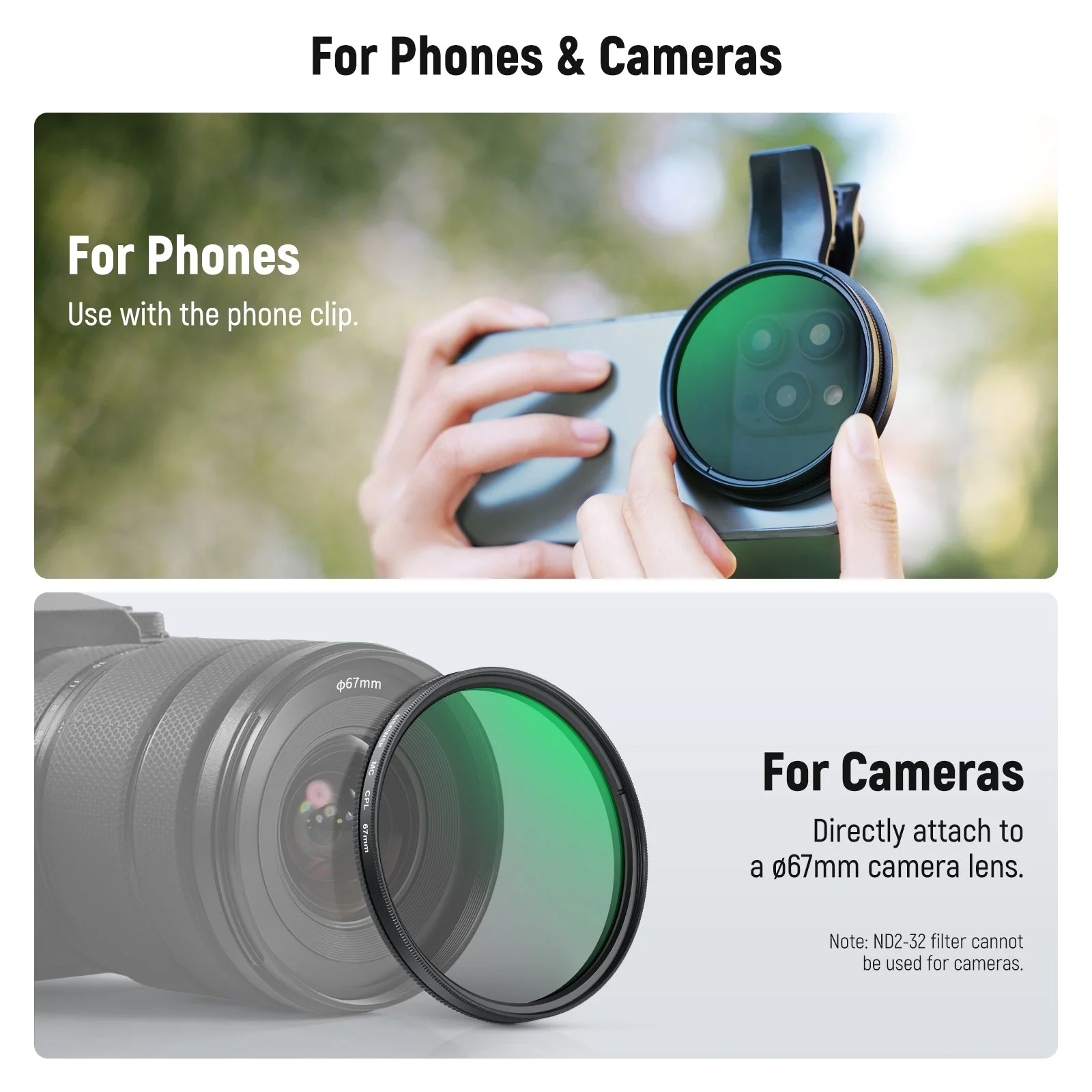 NEEWER FL-B37/FL-B38 67mm Filter Set For Smartphone - Image 7