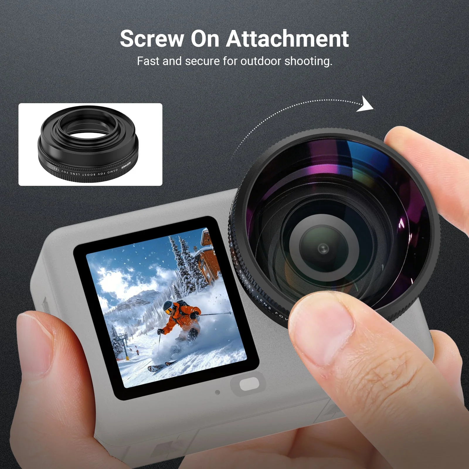 NEEWER FL-B52 185° FOV Wide Angle Lens Compatible with DJI Osmo Action 6 - Image 6