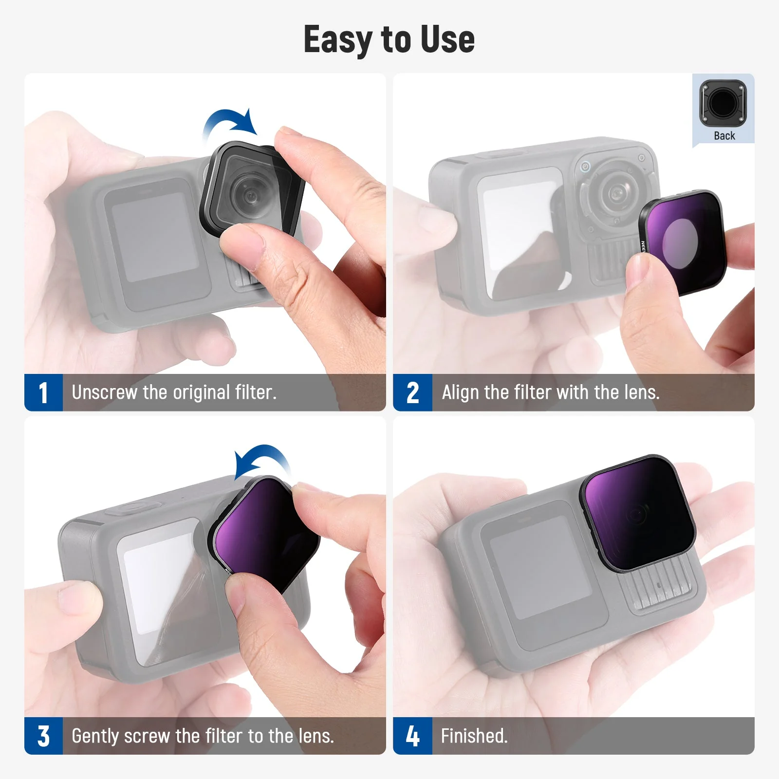 NEEWER FL-GP9 ND Filter Set For GoPro Hero 13 12 11 10 9 Black - Image 7