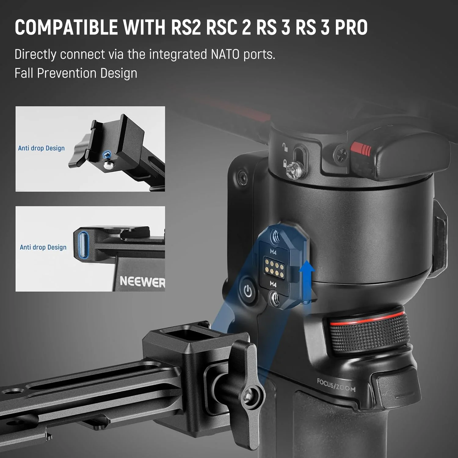 NEEWER GA006 Dual Handgrip for DJI RS4 RS4 Pro RS3 RS3 Pro RS2 RSC2 Ronin S SC Gimbal - Image 3