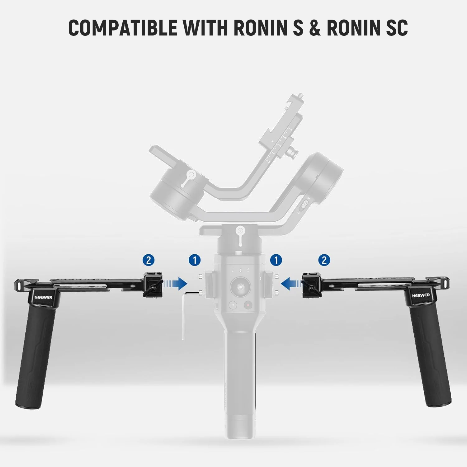 NEEWER GA006 Dual Handgrip for DJI RS4 RS4 Pro RS3 RS3 Pro RS2 RSC2 Ronin S SC Gimbal - Image 4