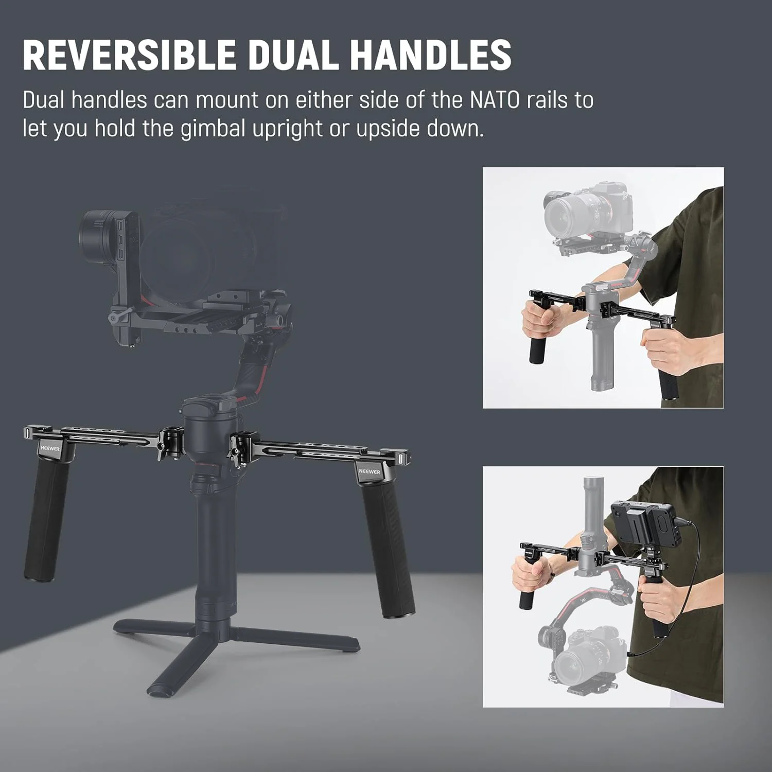NEEWER GA006 Dual Handgrip for DJI RS4 RS4 Pro RS3 RS3 Pro RS2 RSC2 Ronin S SC Gimbal - Image 7