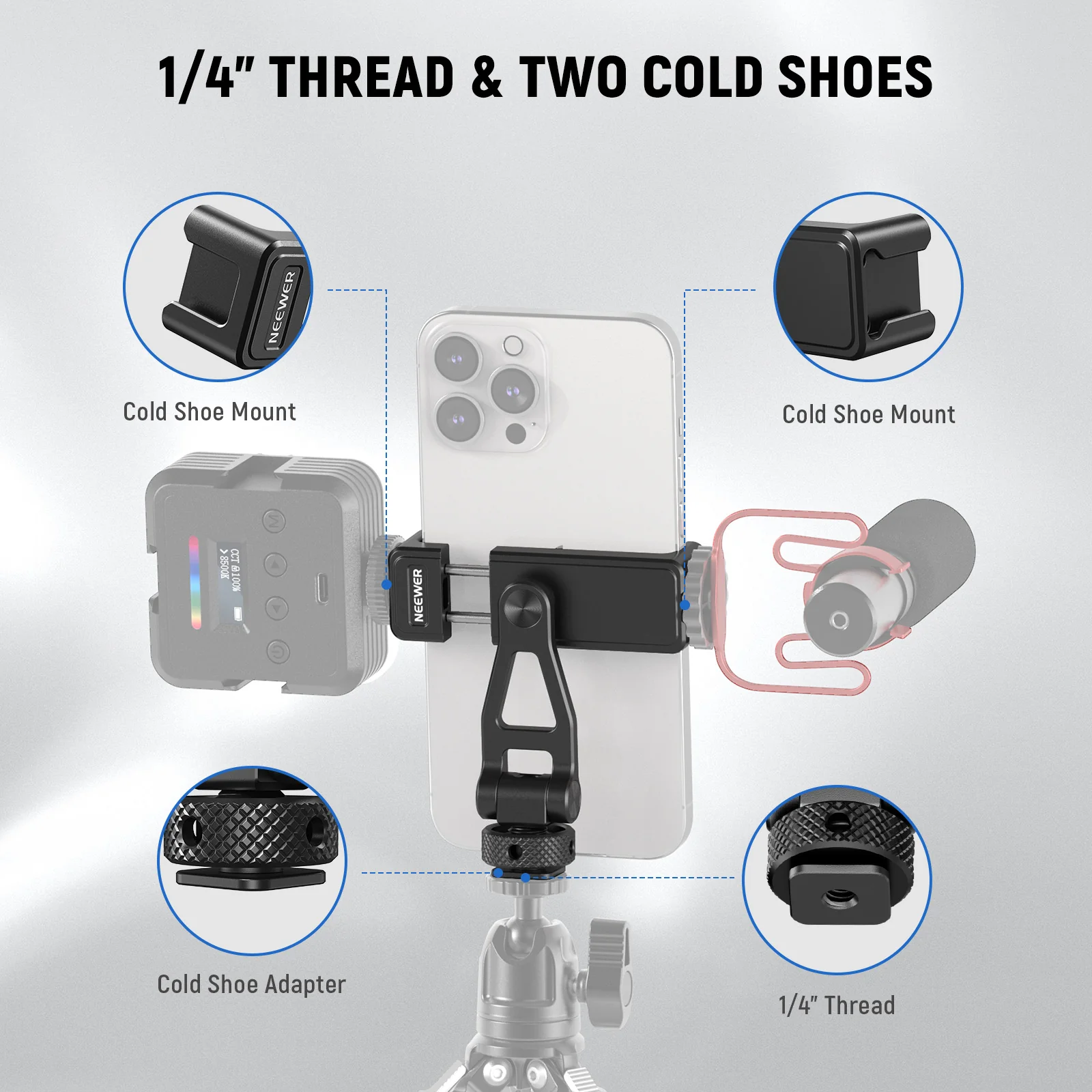 NEEWER GA010 Phone Tripod Mount For DJI RS4 RS3 Pro RS2 RSC2 - Image 16