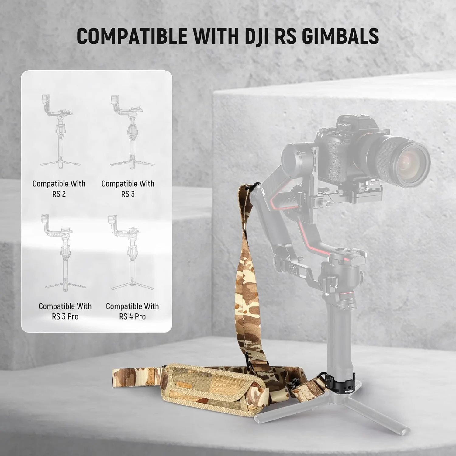 NEEWER GA016 Shoulder Strap for DJI Sling Handle RS4 RS4 Pro RS3 RS3 Pro RS2 - Image 6
