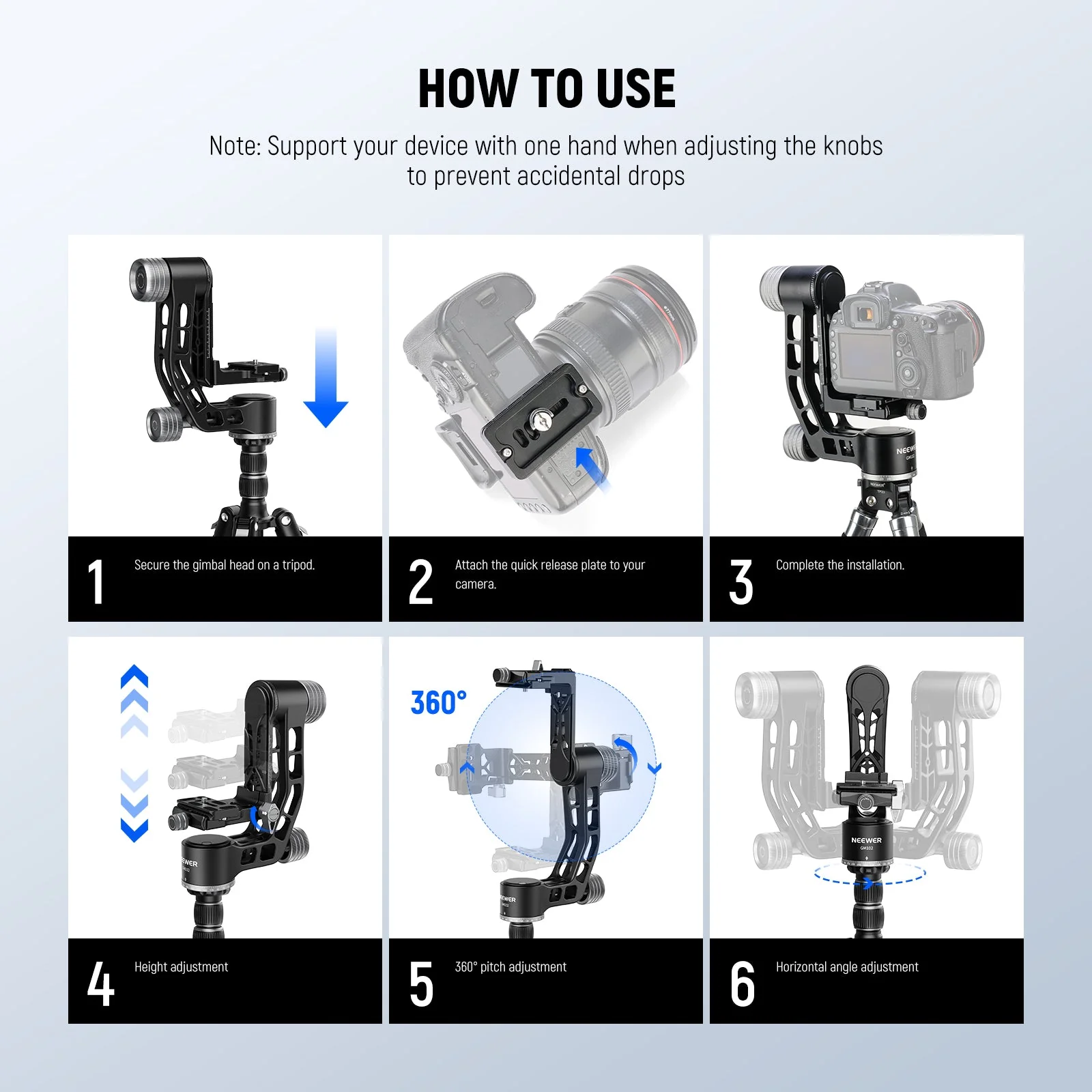 NEEWER GM102 Tripod Gimbal Head - Image 7