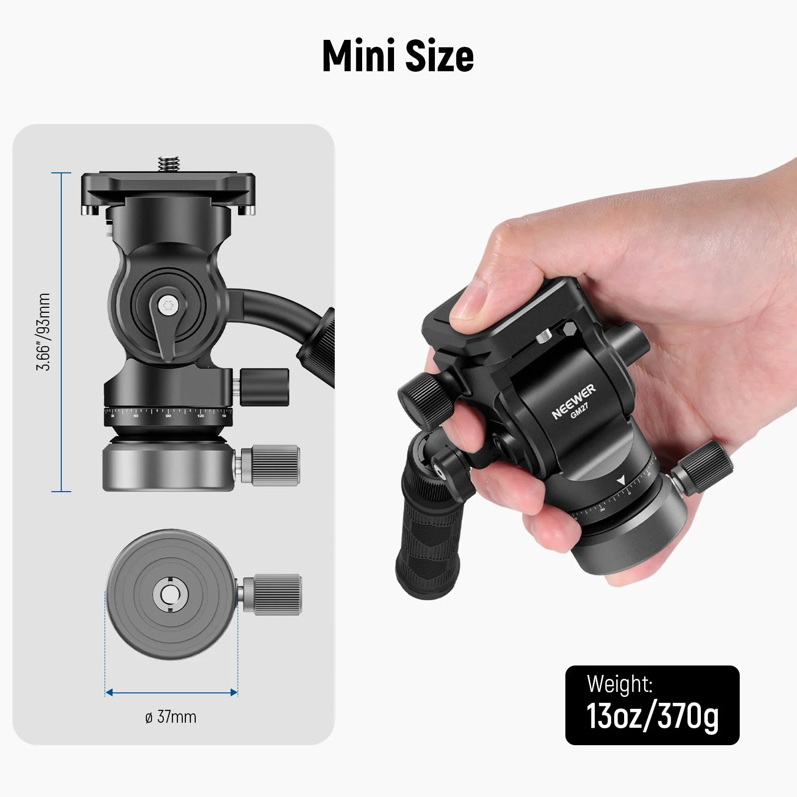 NEEWER GM27 Tripod Fluid Head - Image 4