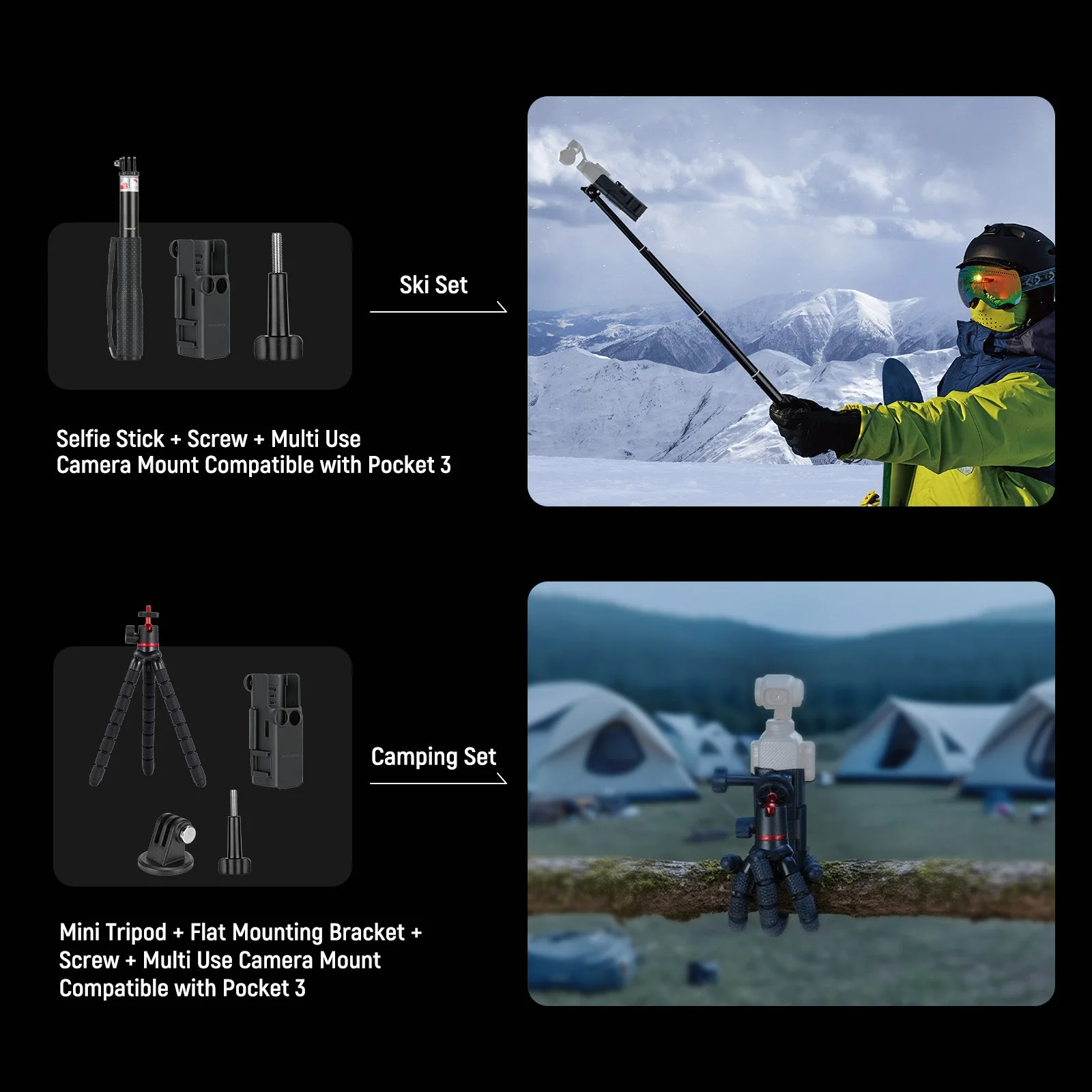 NEEWER BASICS GP-52 16 In 1 Adapter Mounts Accessories Kit for DJI OSMO Pocket 3 - Image 3