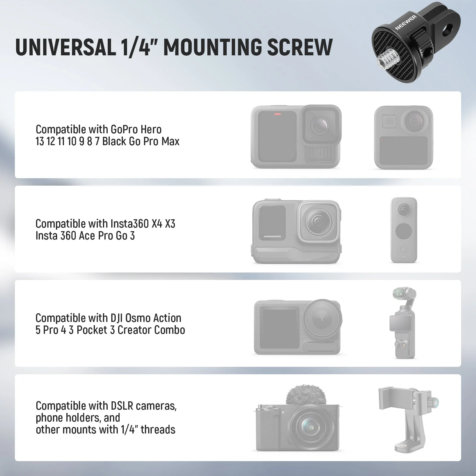 NEEWER GP-7 Action Camera Mount Adapter For GoPro - Image 3