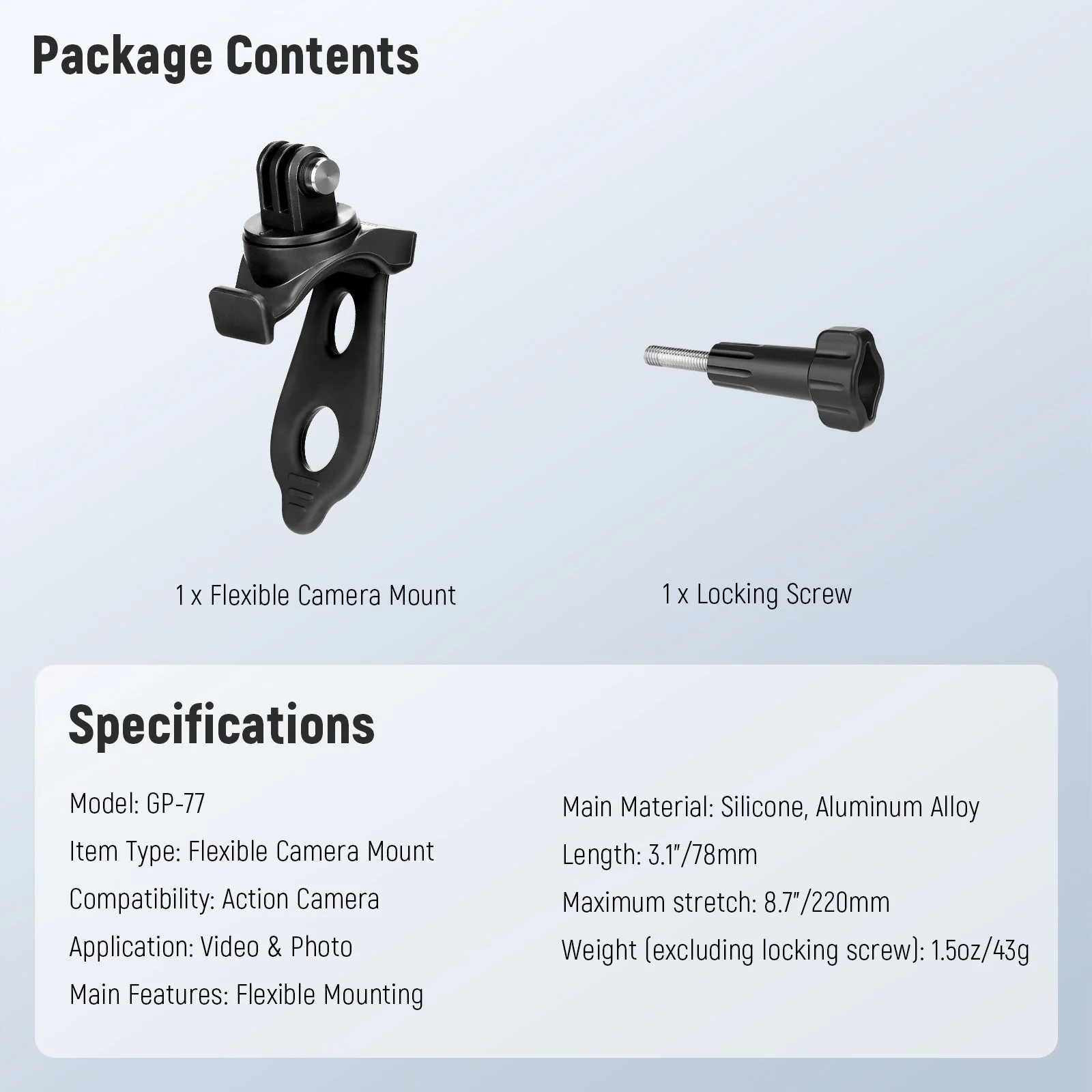 NEEWER GP-77 Camera Flexible Mount Wrap Band - Image 8