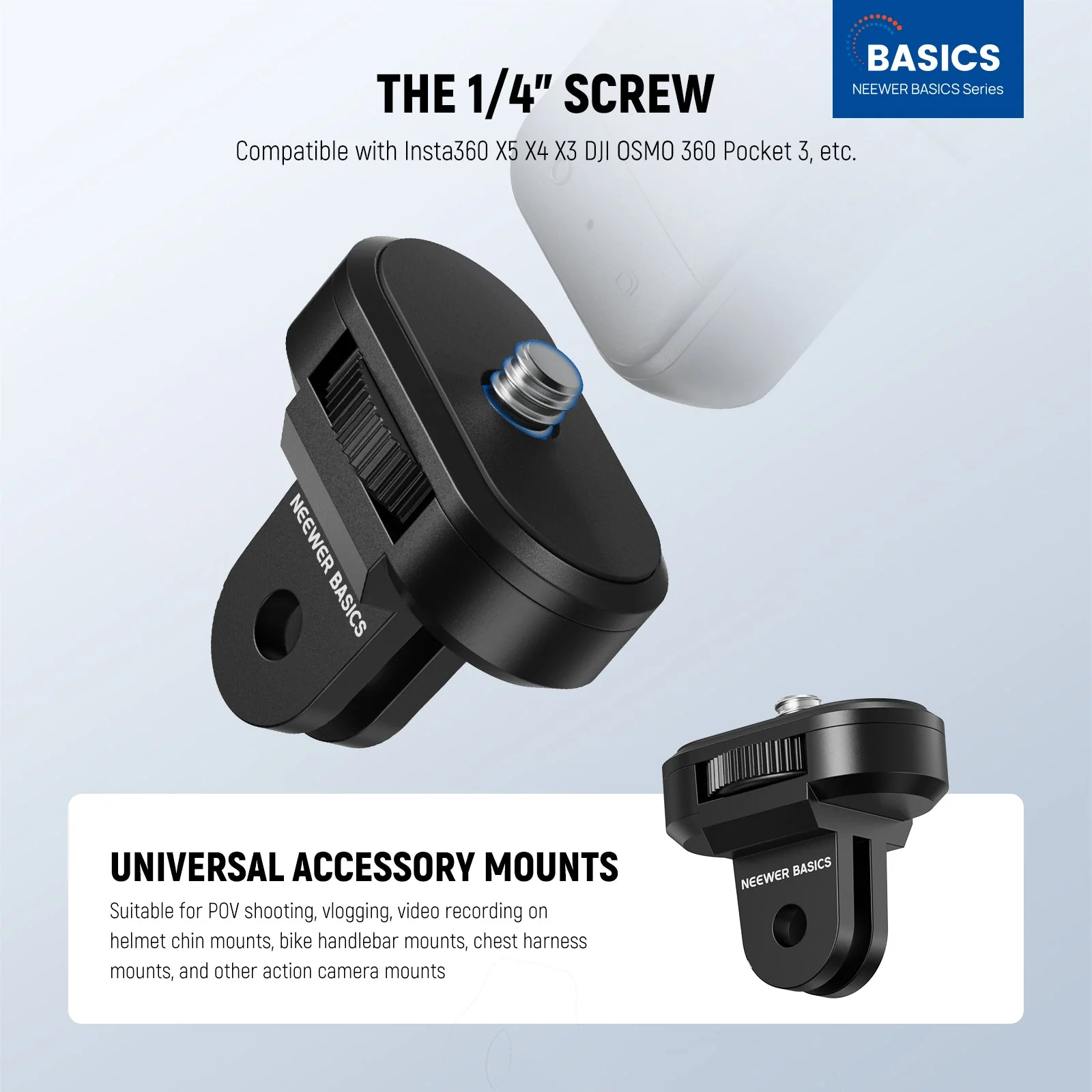 NEEWER GP-92 3 Pack 1/4" to 2 Prong Camera Tripod Mount Adapter Kit - Image 2