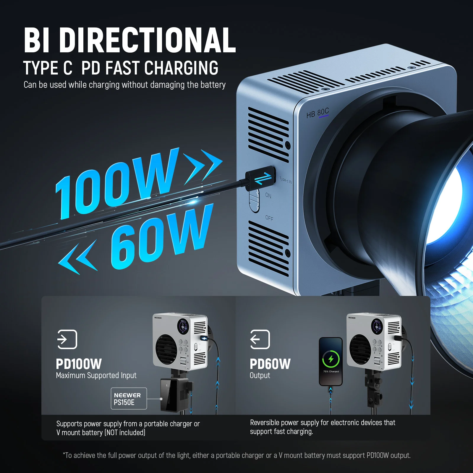 NEEWER HB80C 80W RGBWW Mini COB LED Video Light - Image 5