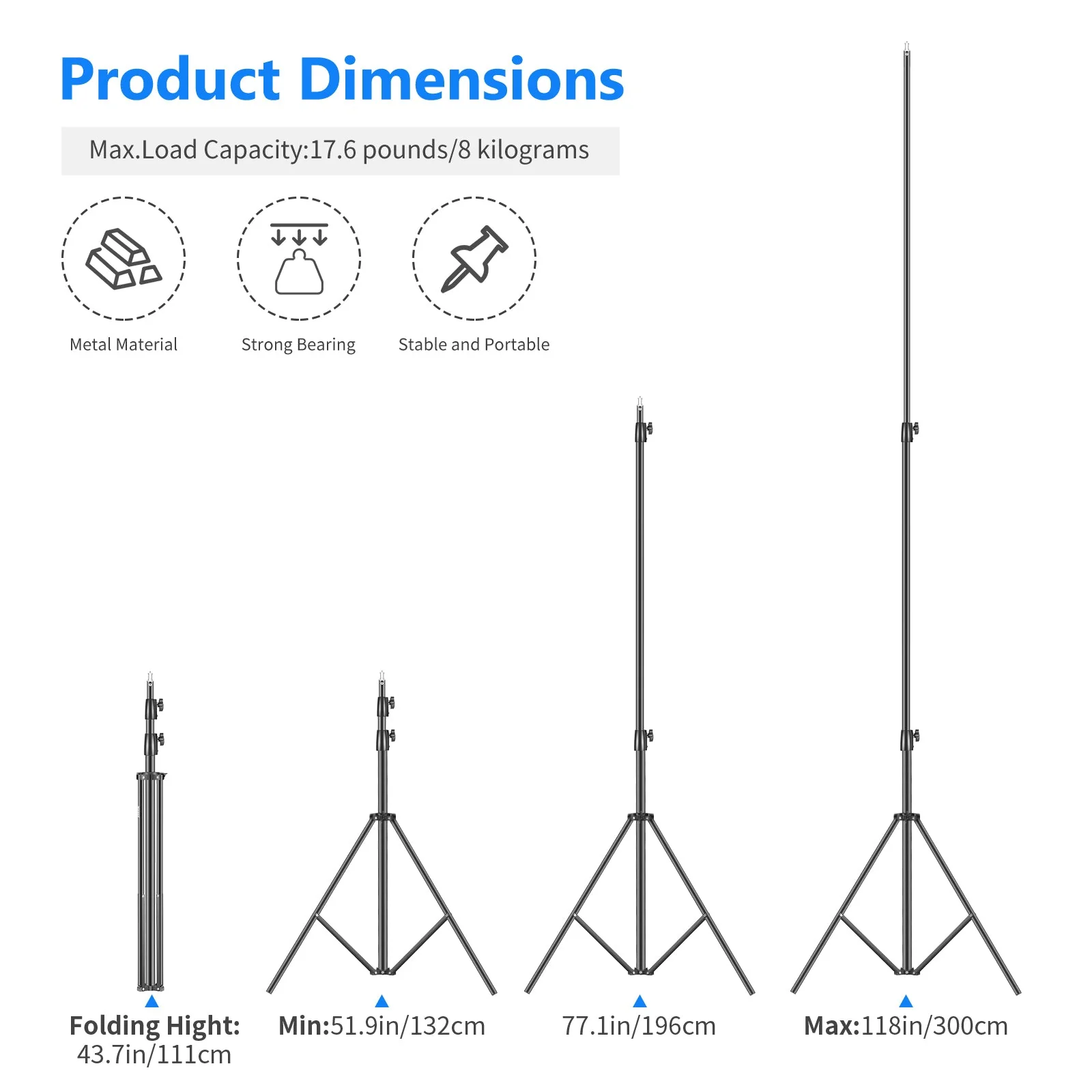 NEEWER ST-300 300cm Photography Light Stand - Image 3