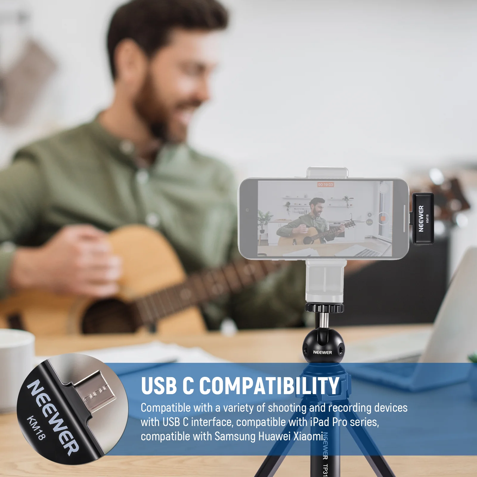 NEEWER KM18 Wireless Button Lavalier Microphone Kit - Image 6