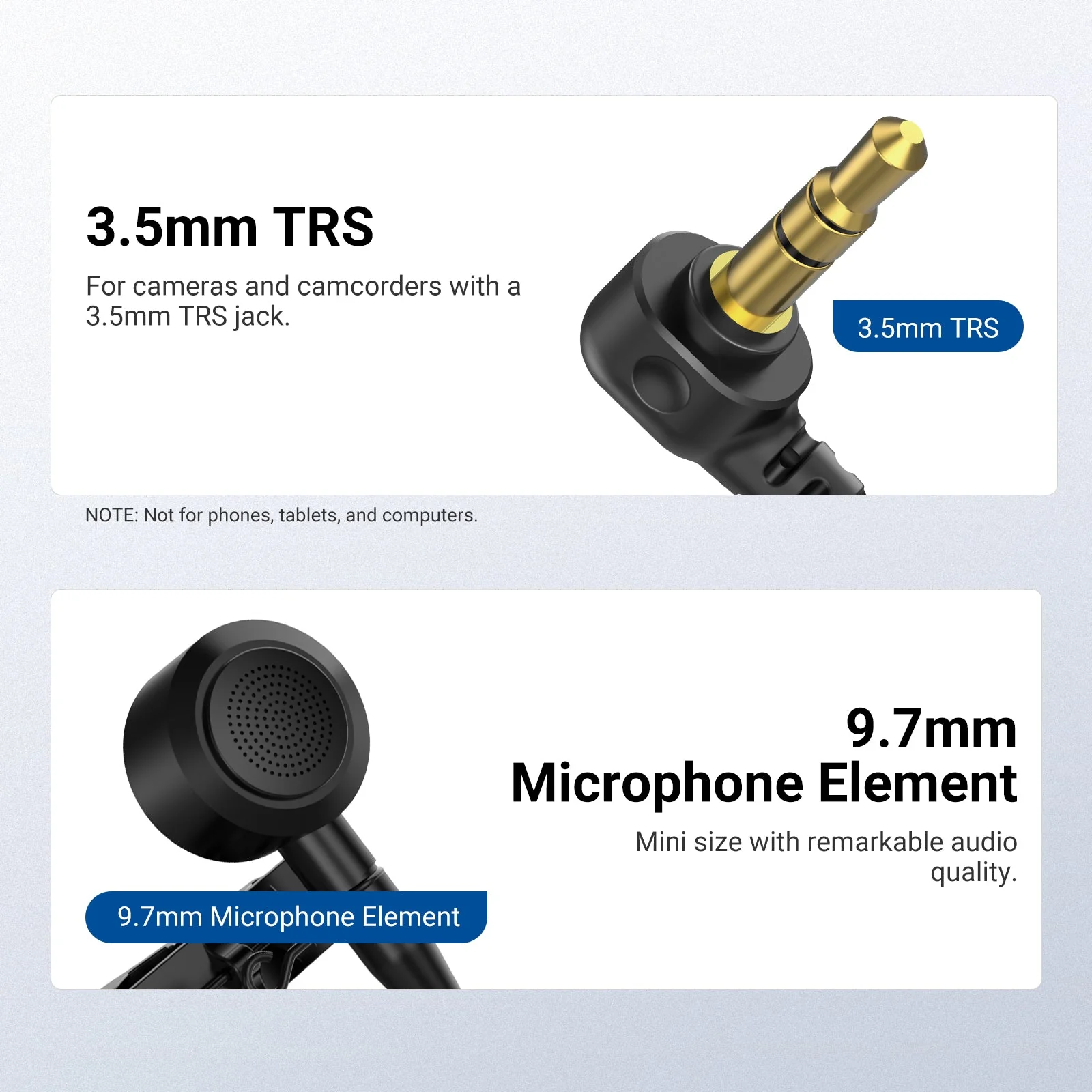 NEEWER LM10 2 Pack 3.5mm TRS ?9.7mm Lavalier Microphone - Image 4