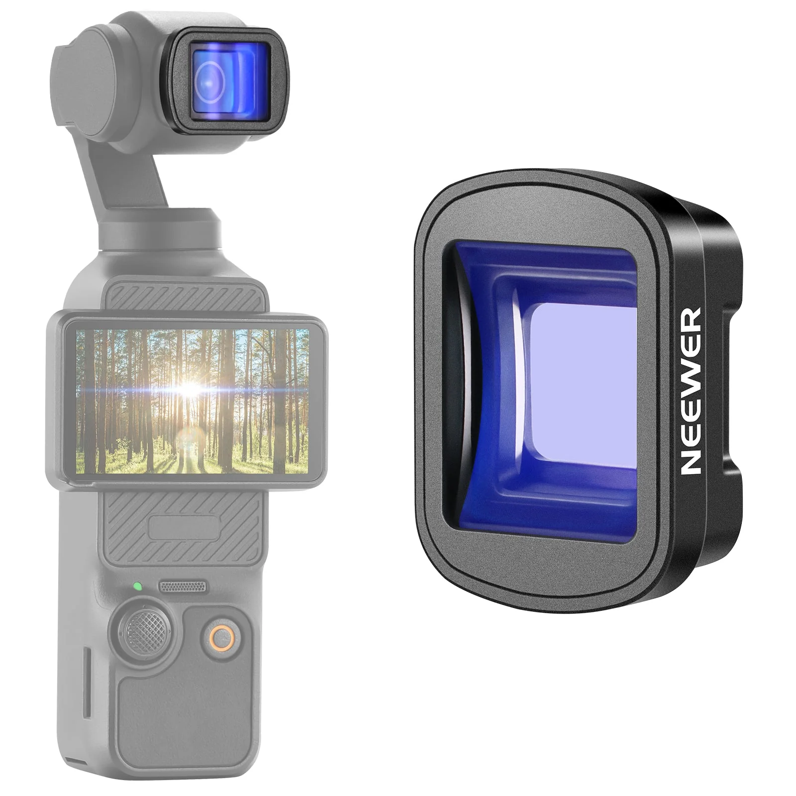 NEEWER LS-44 Pro 1.2X Blue Anamorphic Lens For DJI Osmo Pocket 3 / Pocket 4/ Xtra Muse