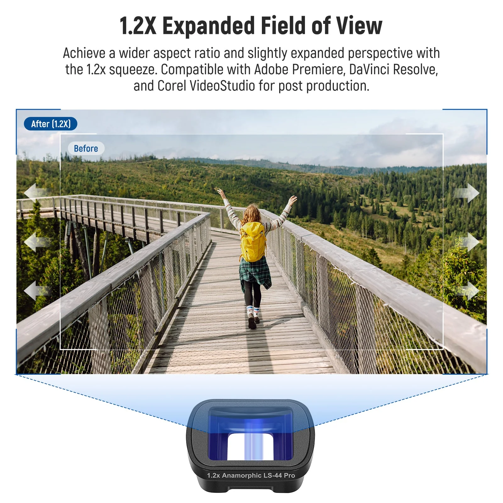 NEEWER LS-44 Pro 1.2X Blue Anamorphic Lens For DJI Osmo Pocket 3 / Pocket 4/ Xtra Muse - Image 3