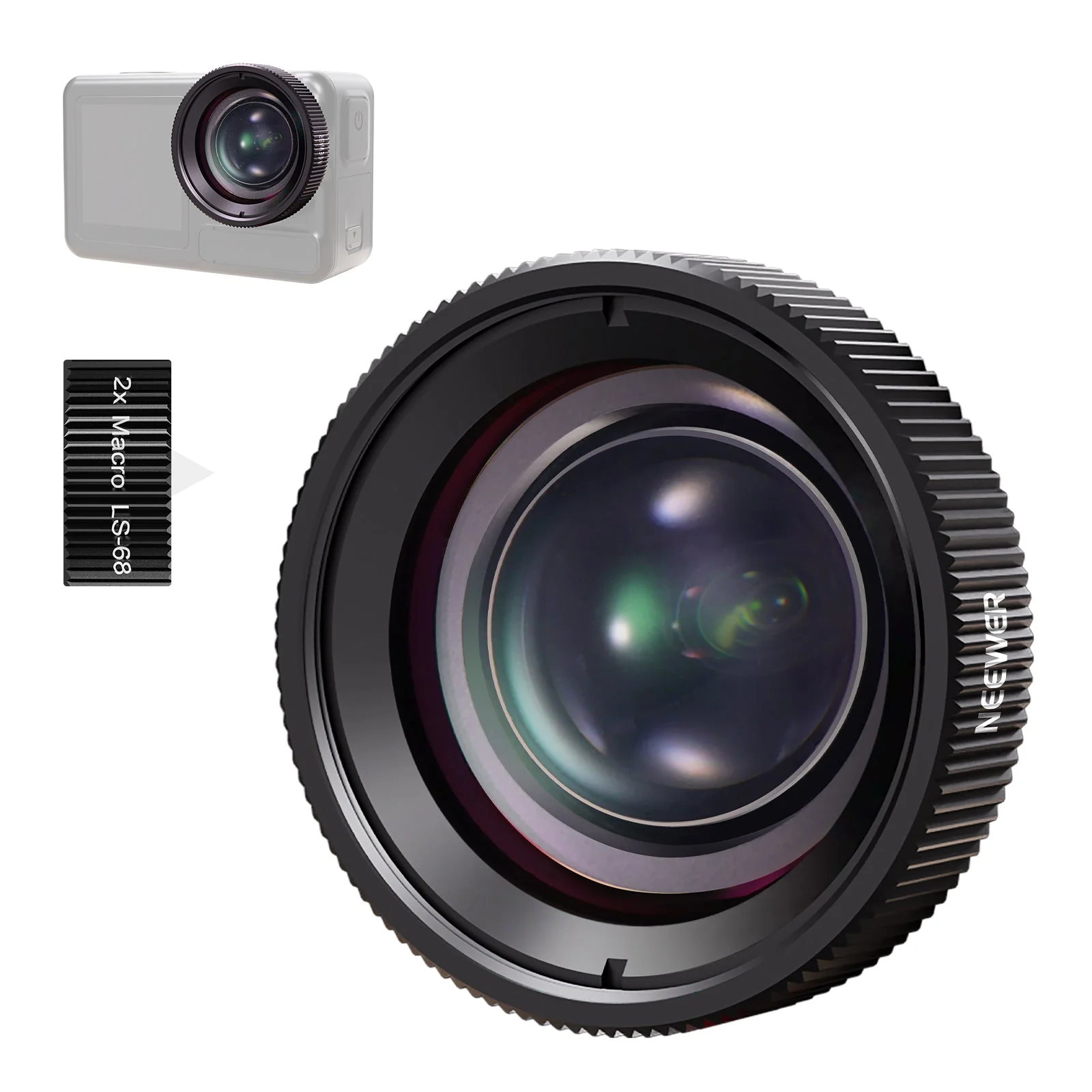 NEEWER LS-68 2X Macro Lens For DJI Osmo Action 5 Pro & Action 4