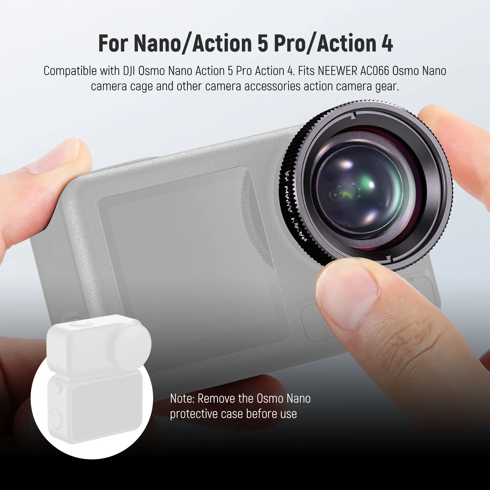 NEEWER LS-68 2X Macro Lens For DJI Osmo Action 5 Pro & Action 4 - Image 2