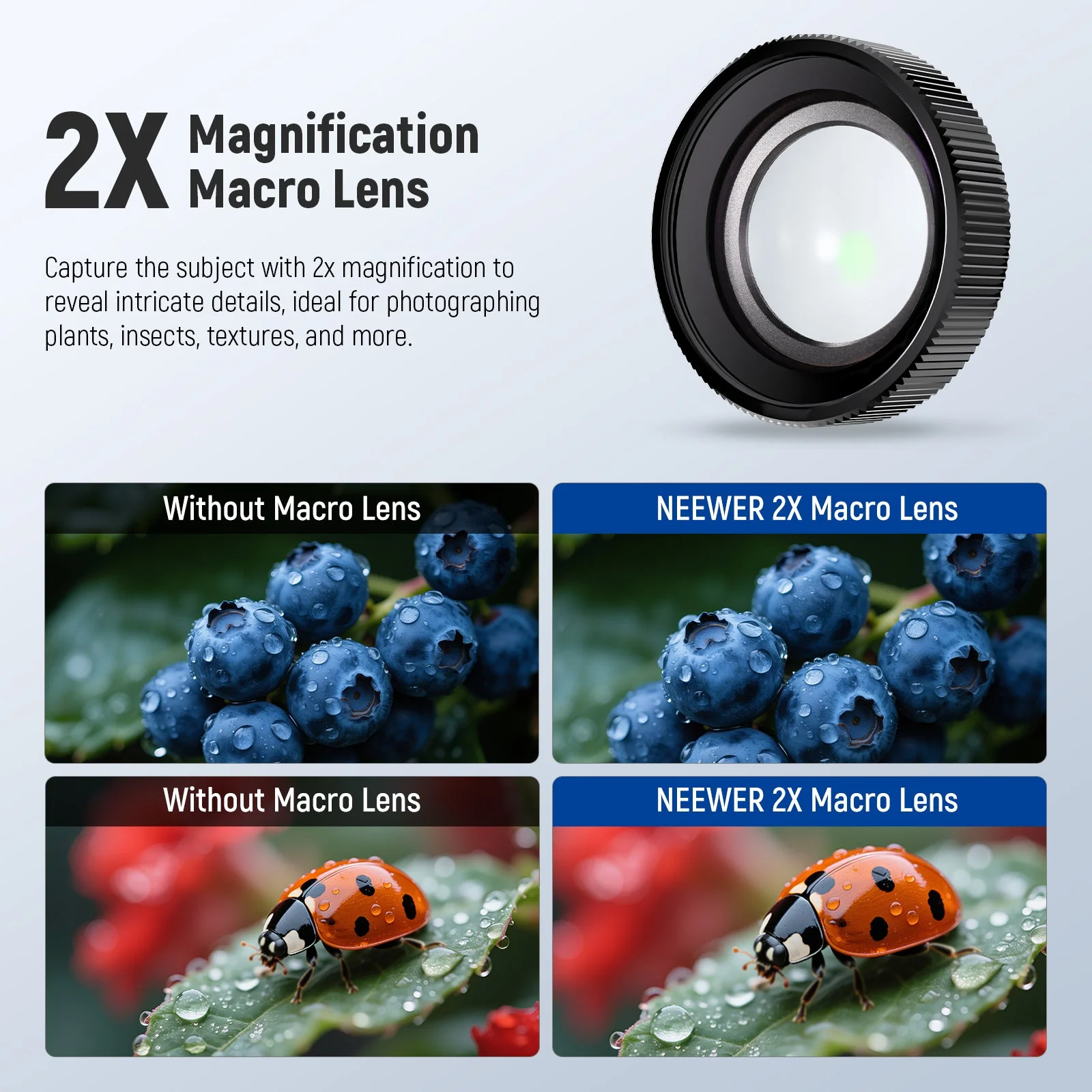 NEEWER LS-68 2X Macro Lens For DJI Osmo Action 5 Pro & Action 4 - Image 3