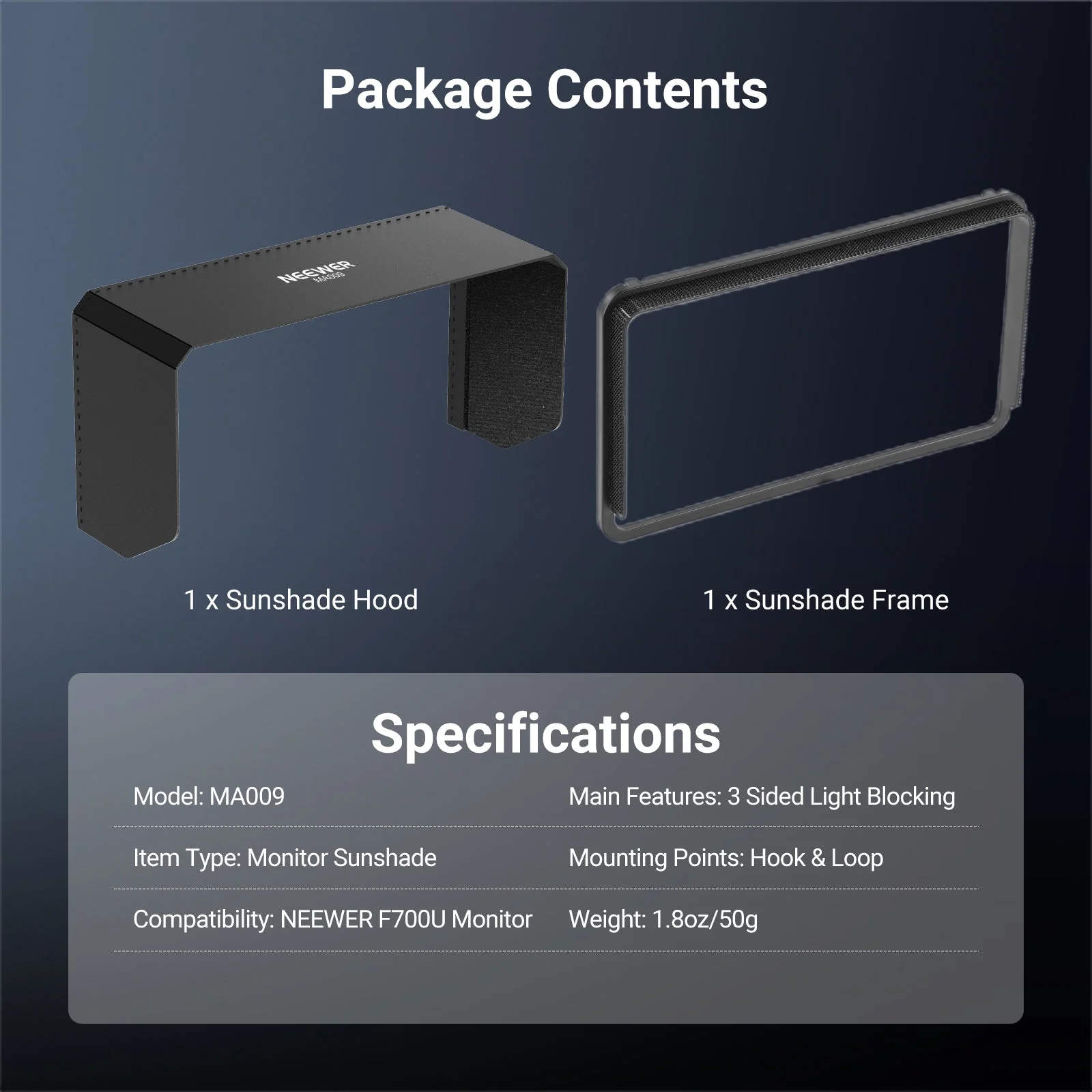 NEEWER MA009 Monitor Sunshade Hood for F700U Monitor - Image 8
