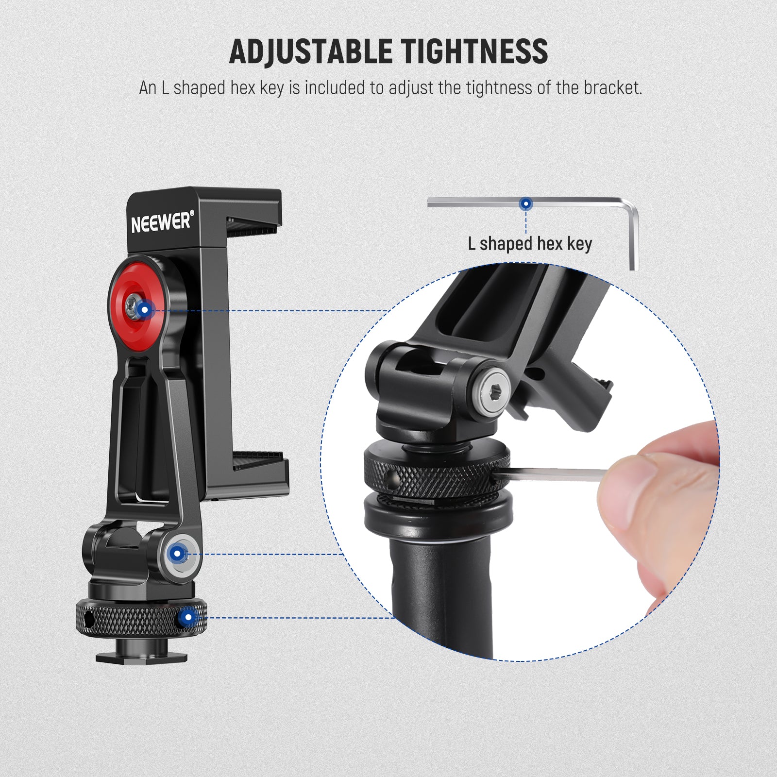 NEEWER Metal Phone Tripod Mount Adapter - Image 8