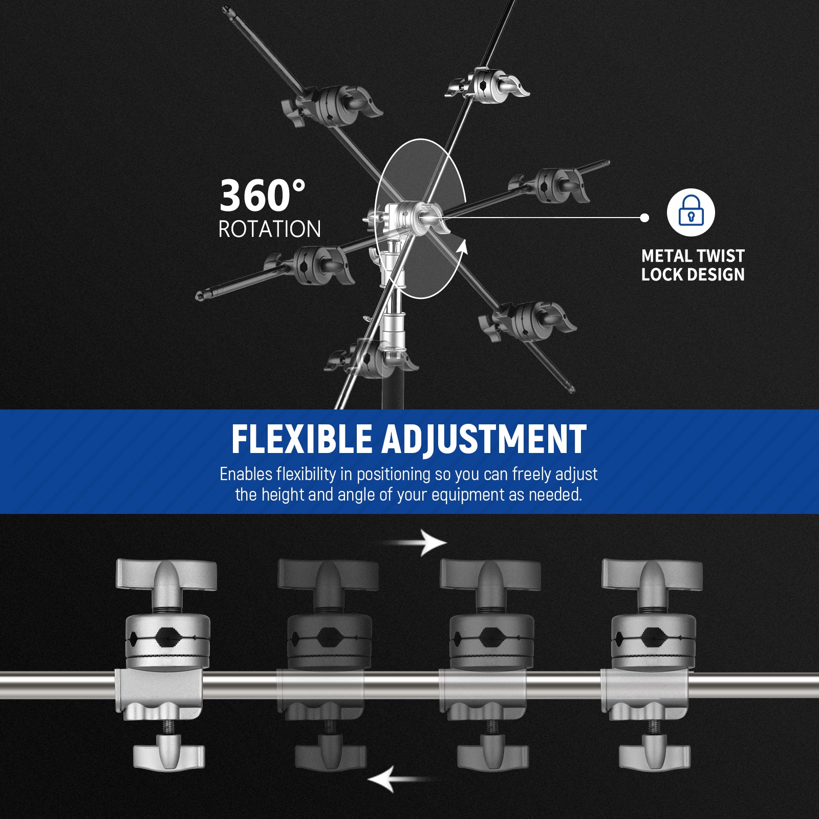 NEEWER Swivel Head Holder Mounting Adapter - Image 4
