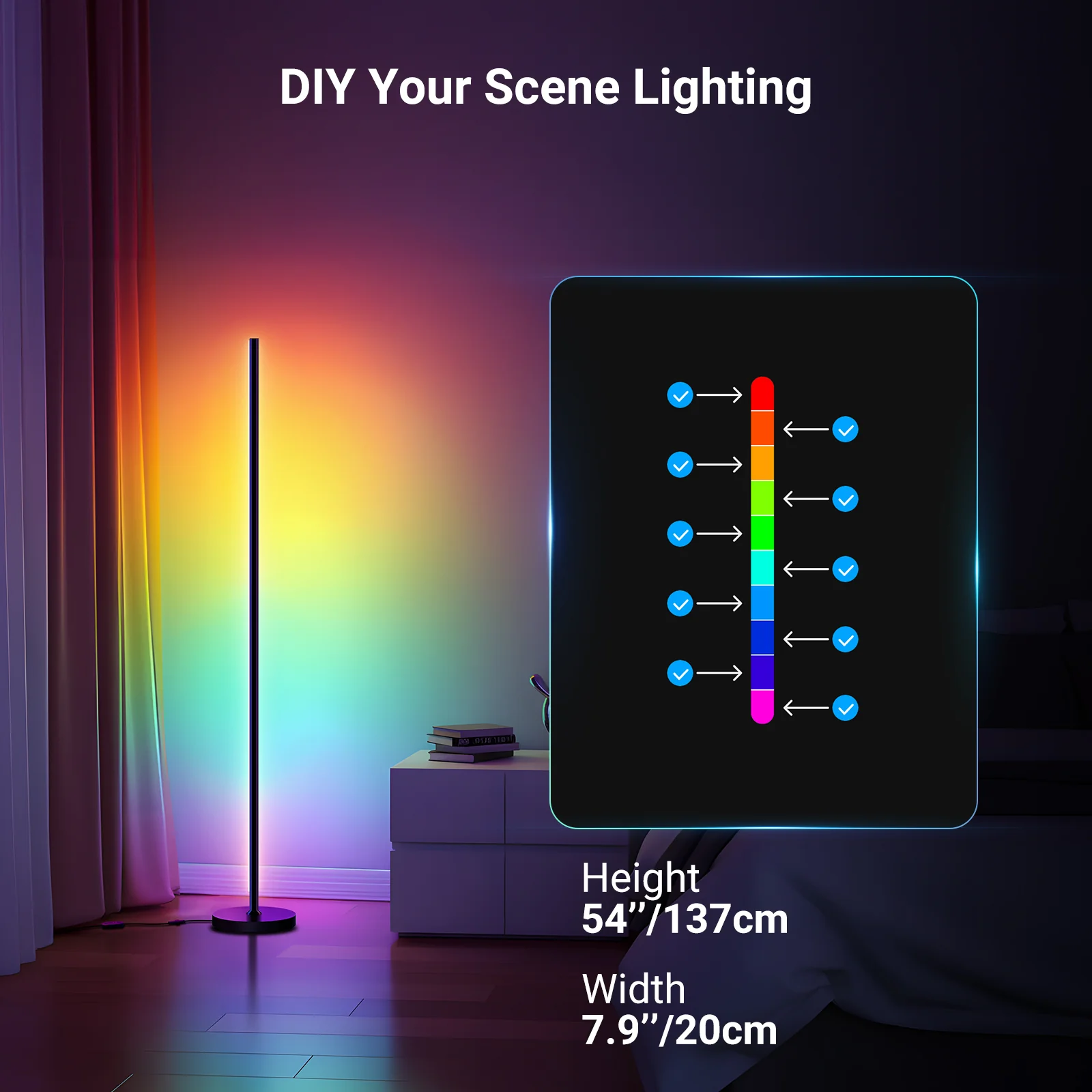 NEEWER NF04 1000lm RGB IC W Smart Floor Lamp - Image 8
