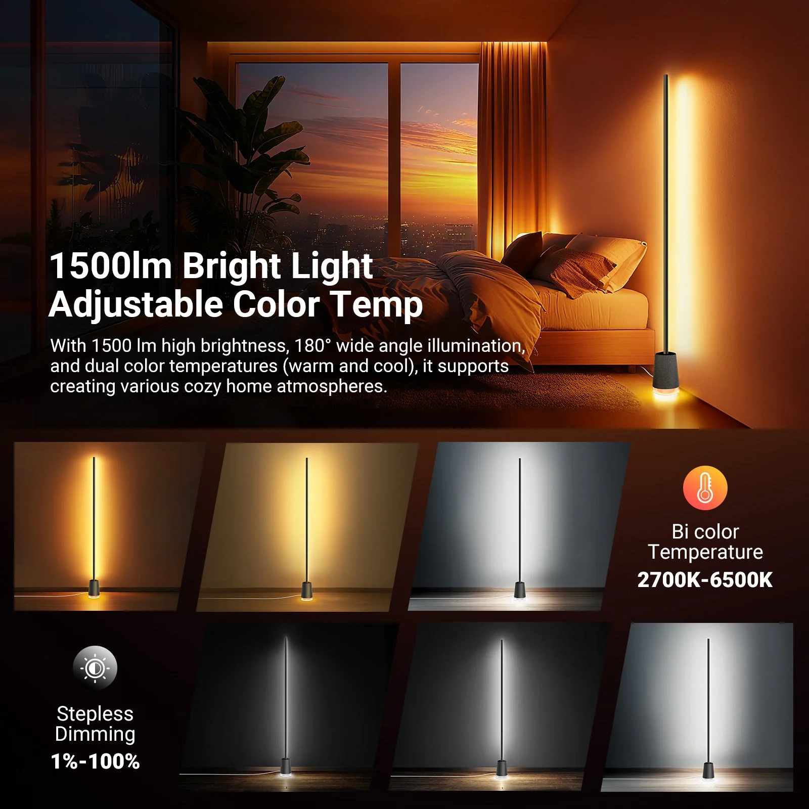 NEEWER NF06 1500lm RGB IC CW Smart Floor Lamp - Image 7