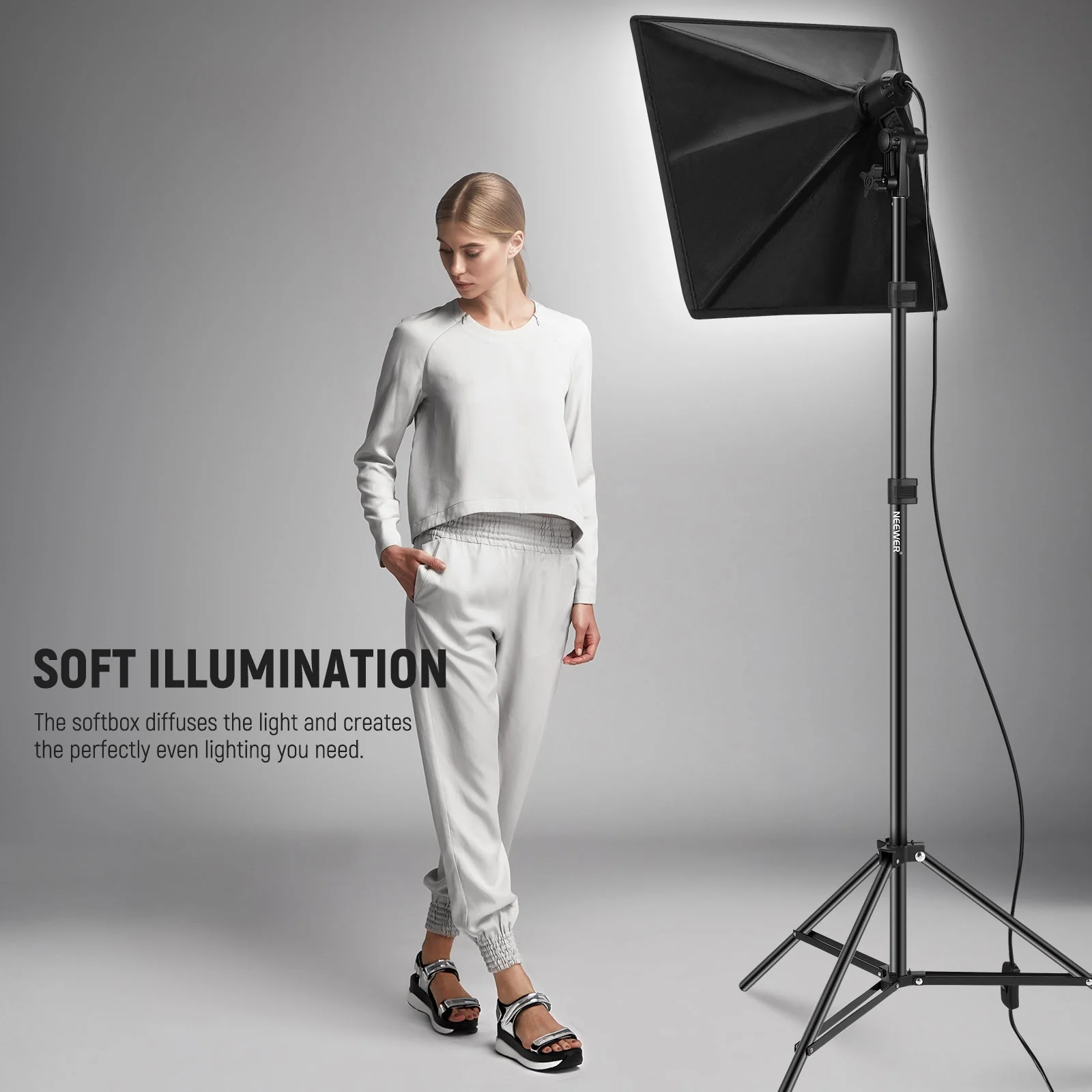 NEEWER NK300 350W Equivalent Softbox Lighting Kit - Image 5