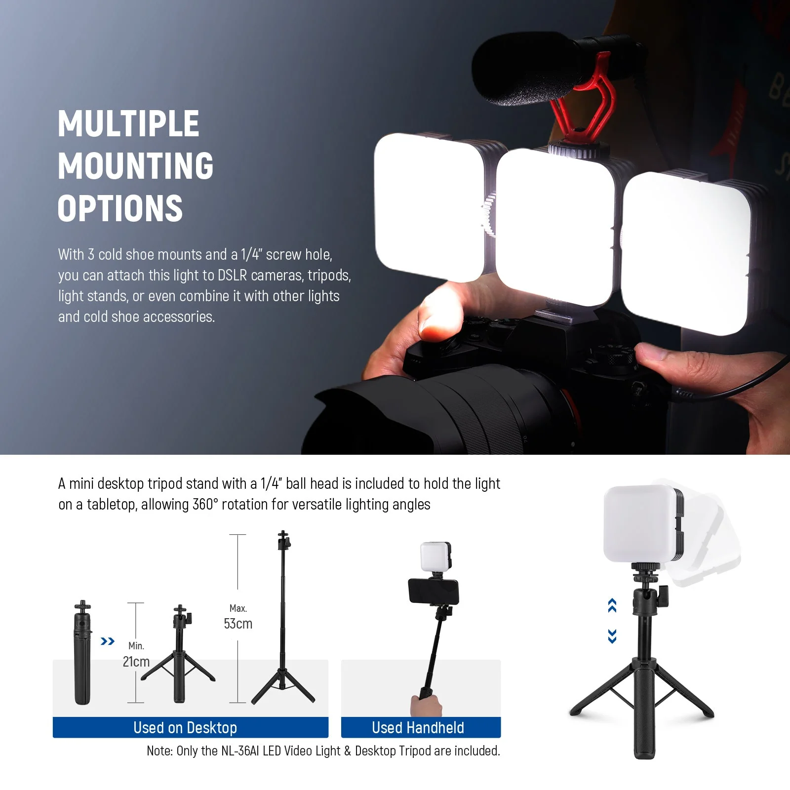 NEEWER NL-36AI Bi-Color LED Video Light Kit - Image 6