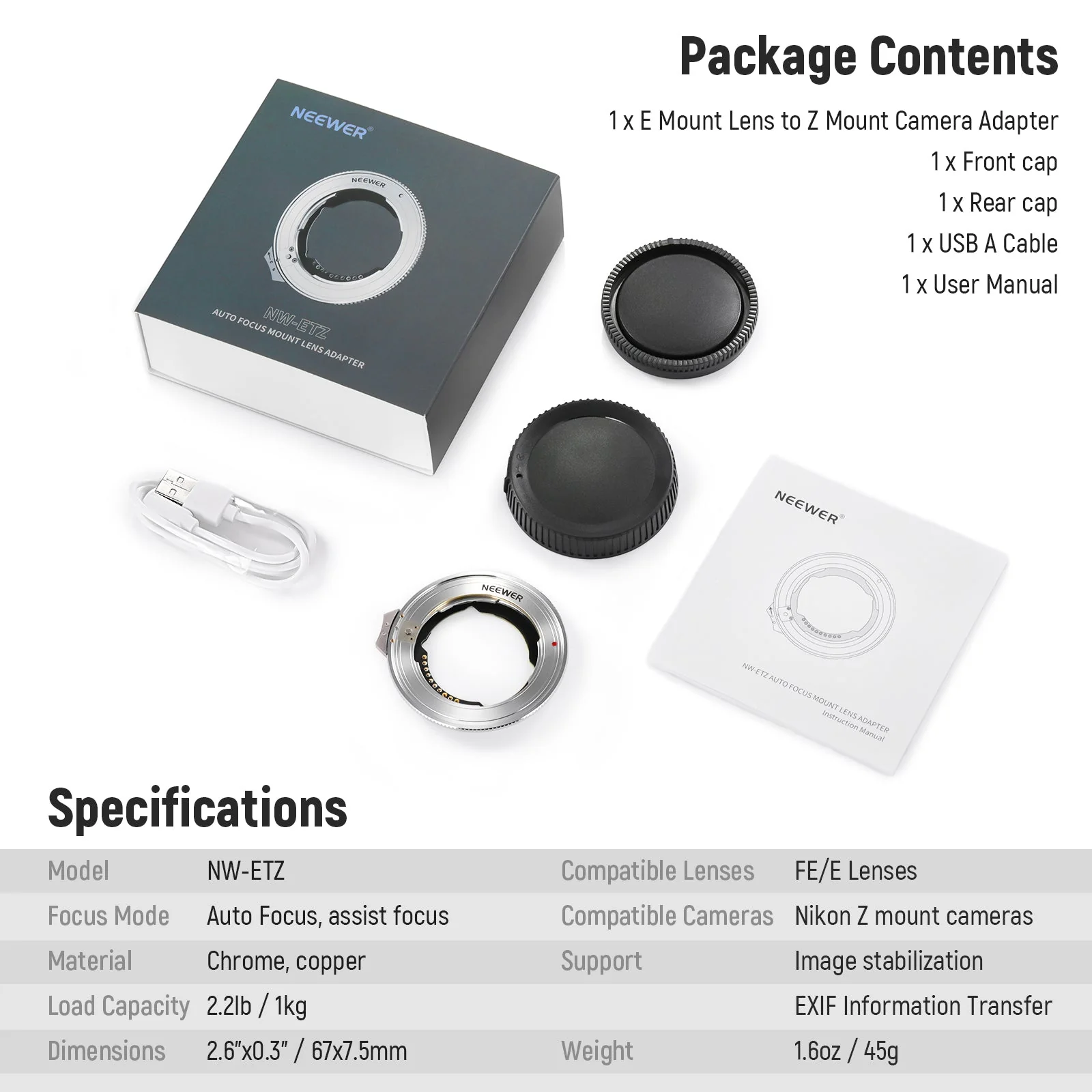 NEEWER NW-ETZ Camera Autofocus Adapter Ring for Nikon - Image 8