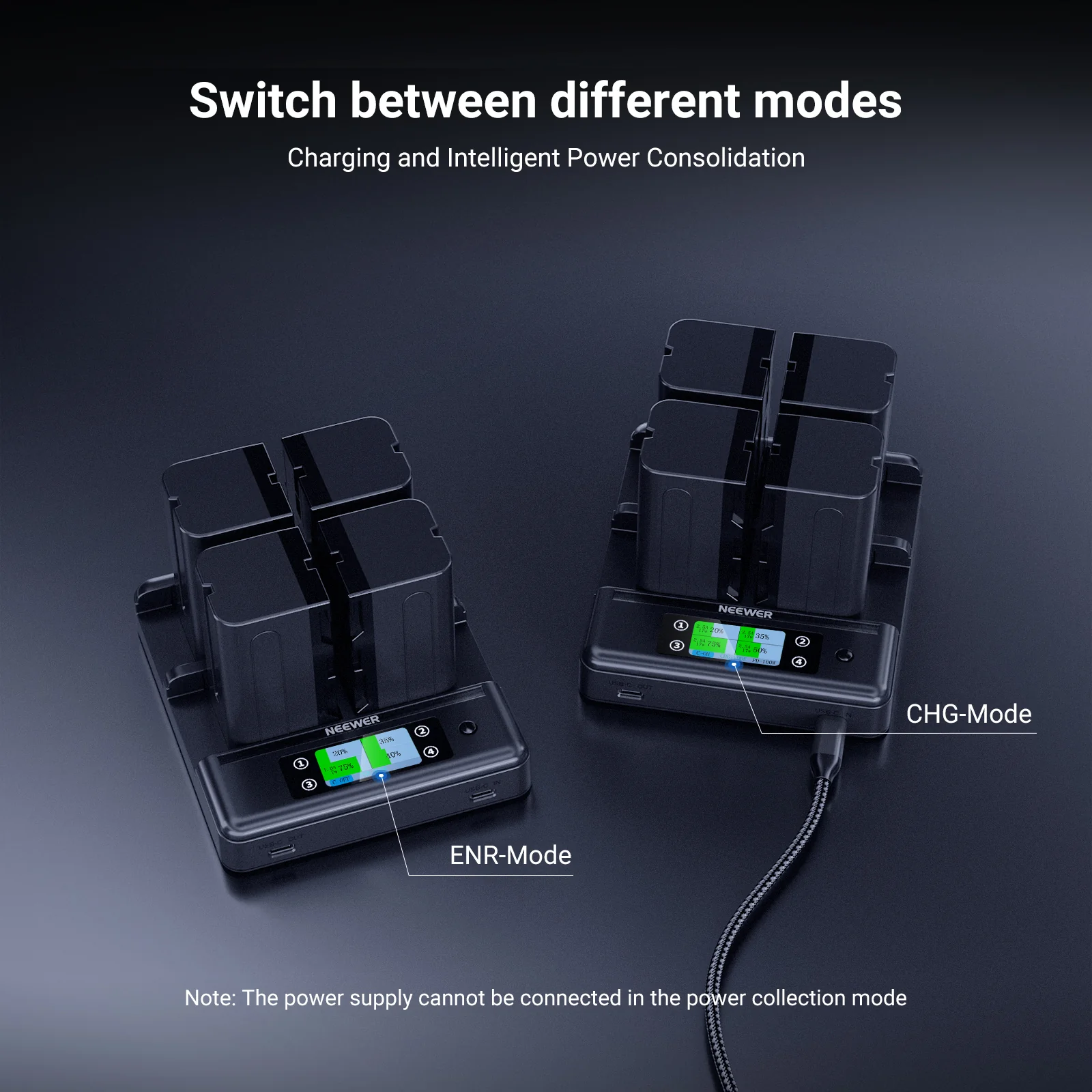 NEEWER NW-F4R 4 Channel Charger for NP-F Series Batteries - Image 15
