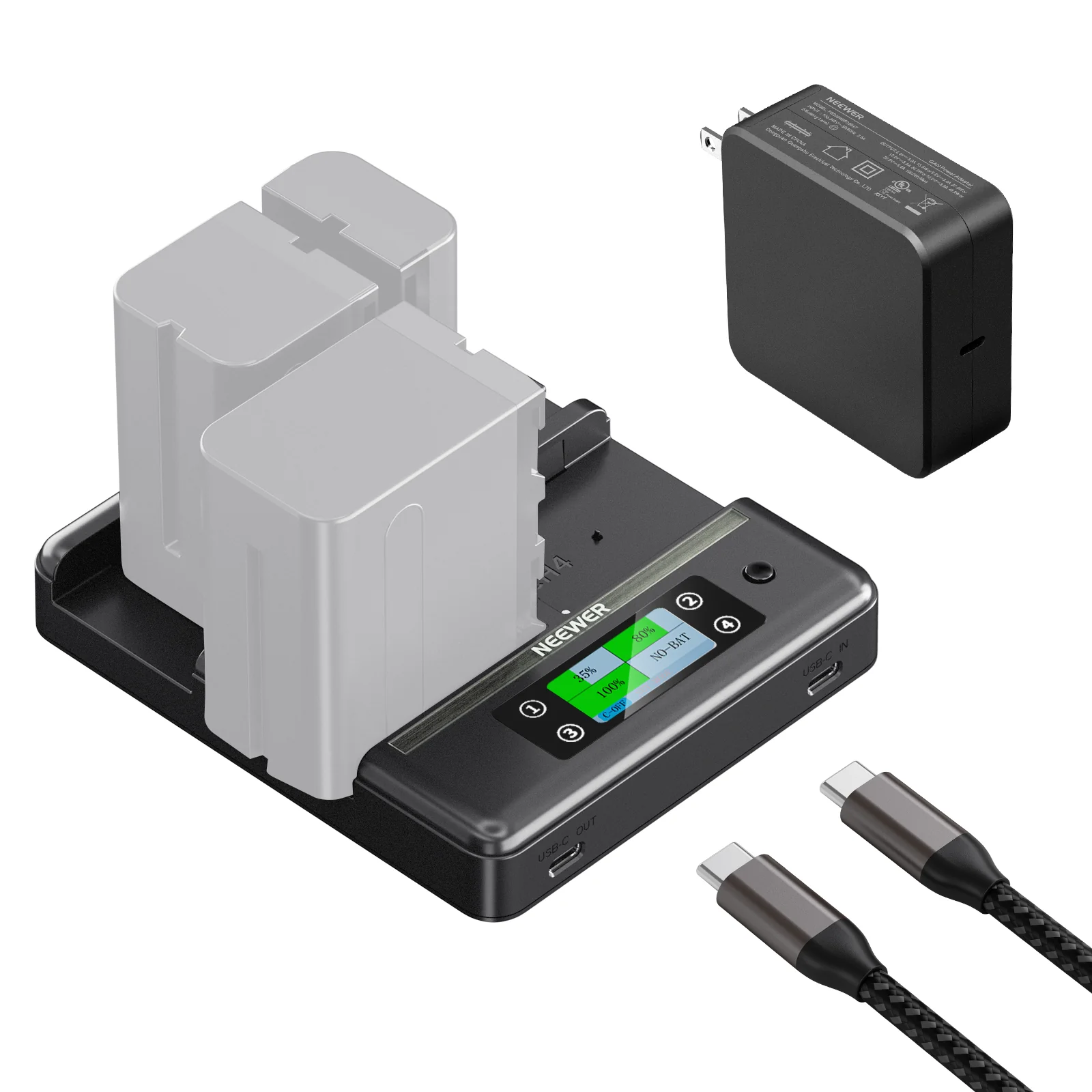 NEEWER NW-F4R 4 Channel Charger for NP-F Series Batteries - Image 9