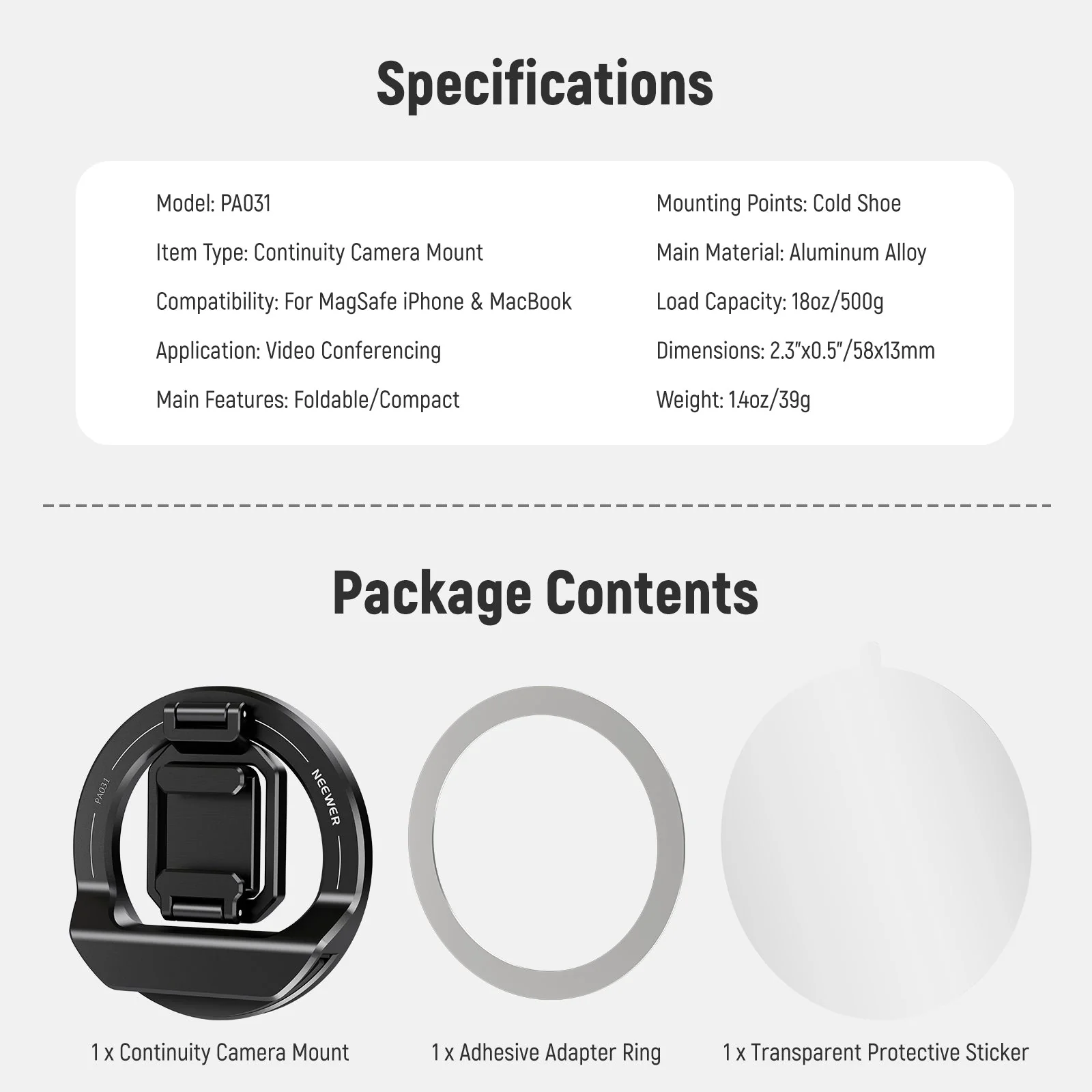NEEWER PA031 Magnetic Foldable Continuity Camera Mount - Image 8