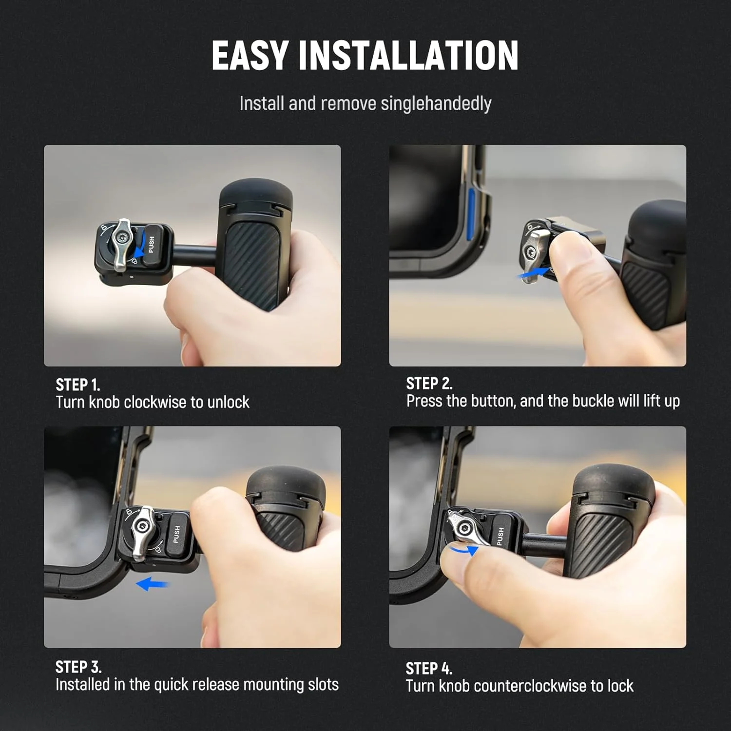 NEEWER PA045 Quick Release Phone Cage Side Handle - Image 13