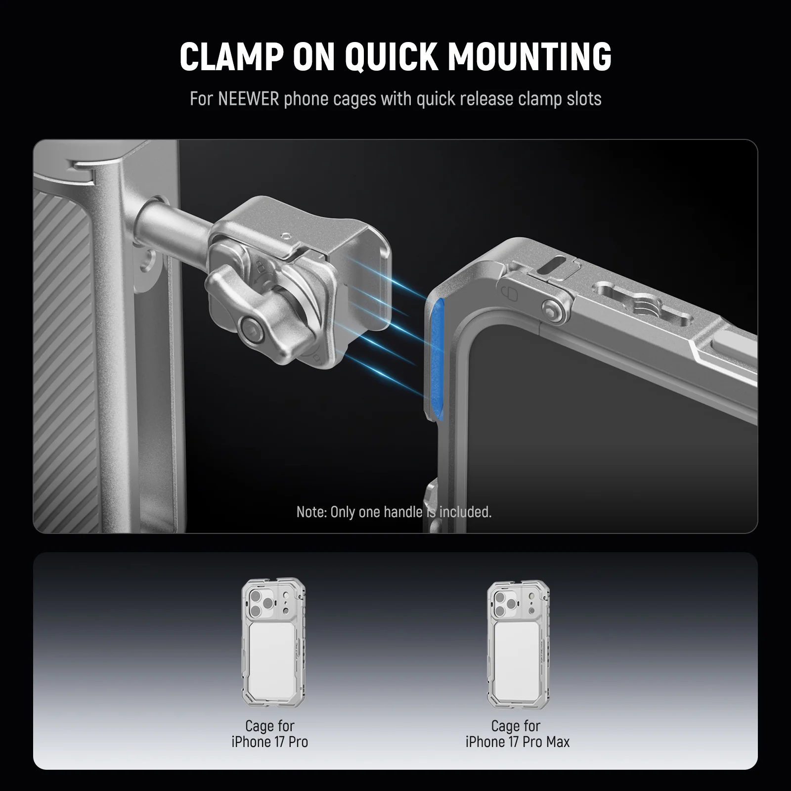 NEEWER PA045 Quick Release Phone Cage Side Handle - Image 21