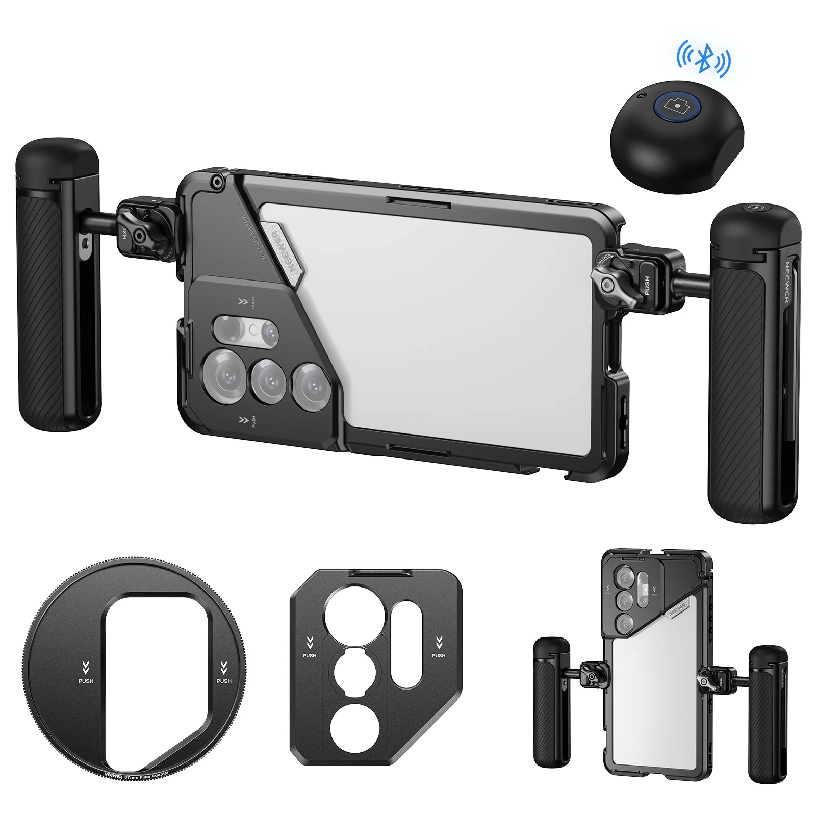 NEEWER PA082 Phone Cage For SAMSUNG S25 Ultra with 67mm Filter/17mm/T Mount Adapters - Image 17