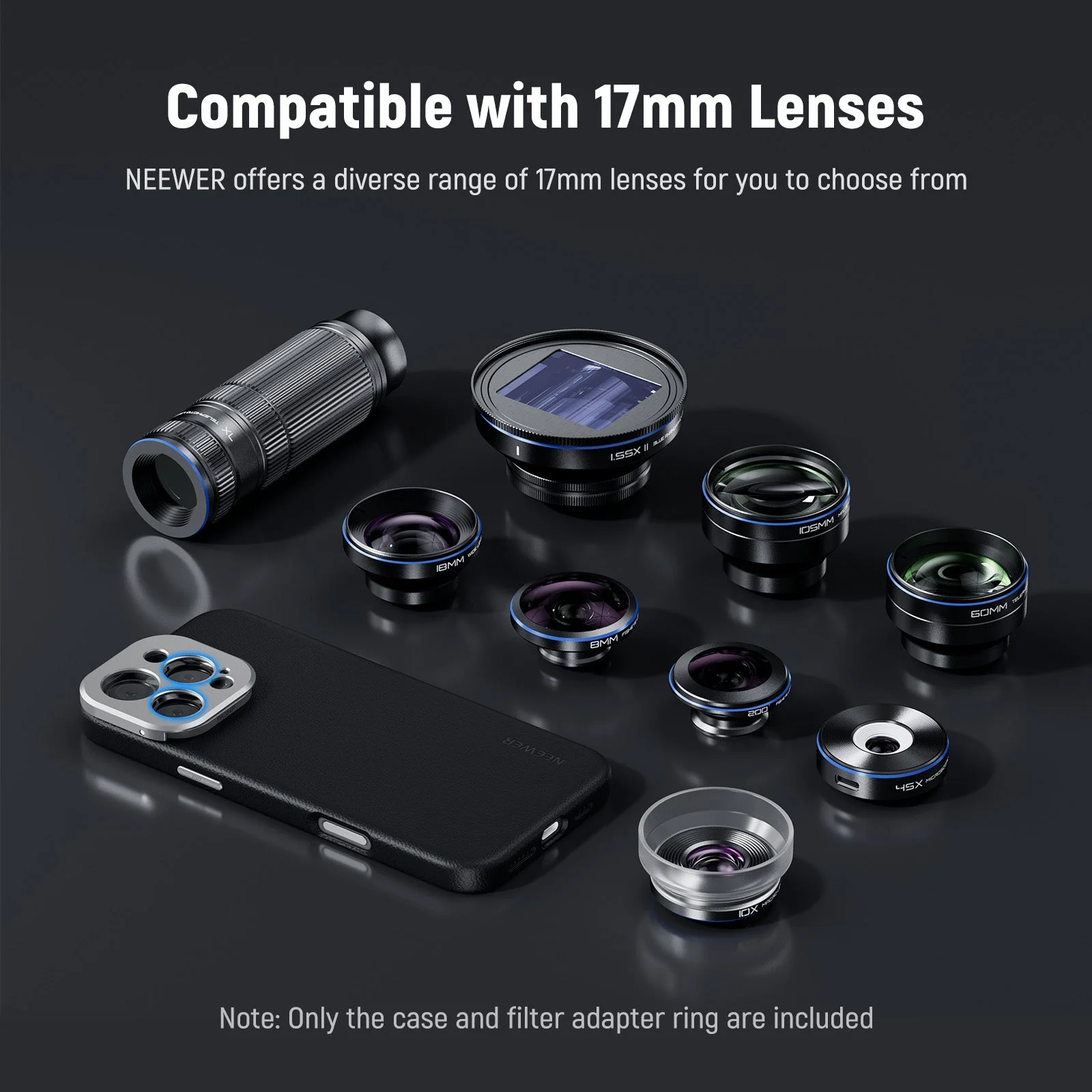 NEEWER PA083P/PA084P Black Case with 3 Backplates for iPhone 16 Pro/Pro Max - Image 4
