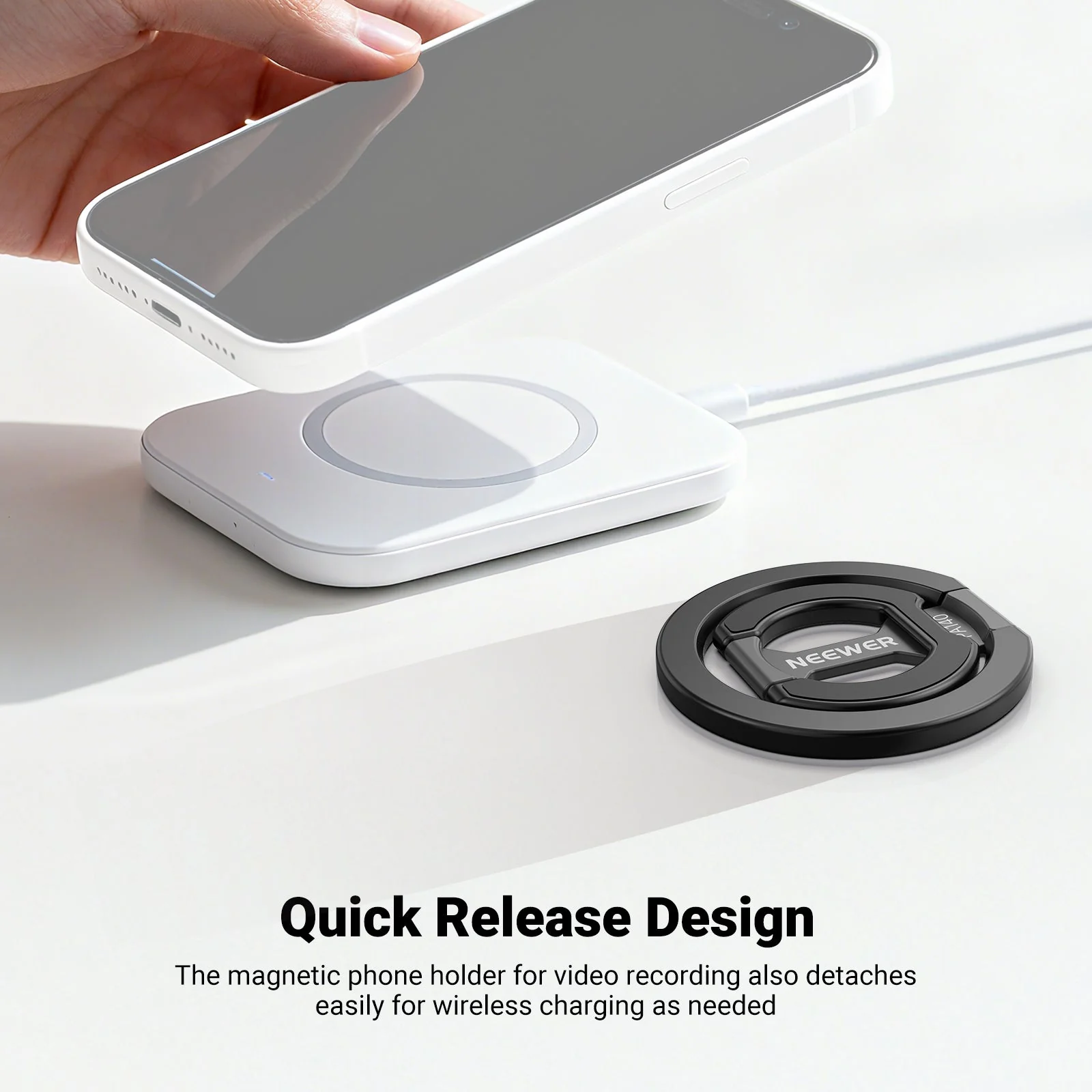 NEEWER PA140 Dual Side Magnetic Phone Grip Ring Holder - Image 5