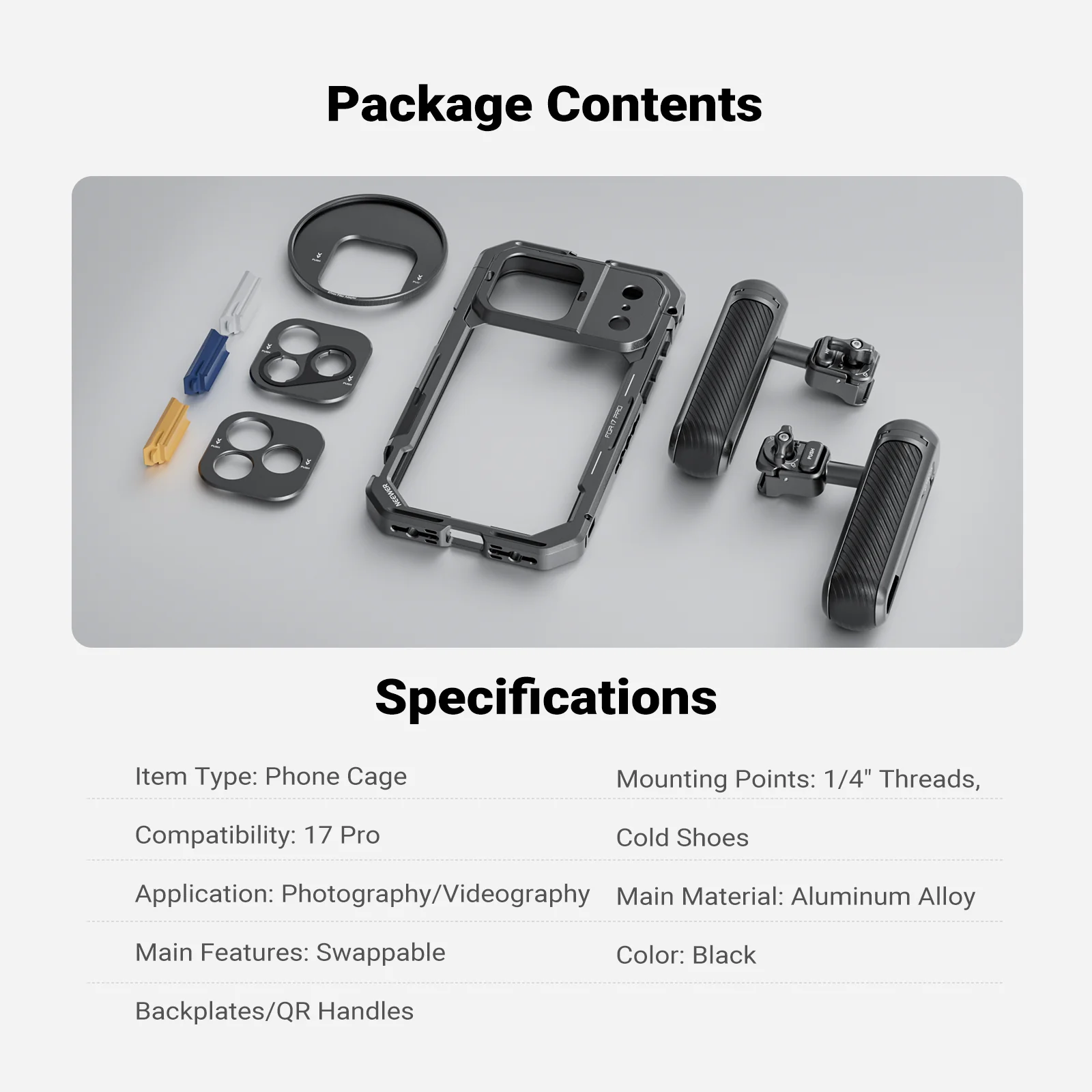 NEEWER PA143/PA144 Phone Cage Kit Compatible with iPhone 17 Pro/Pro Max - Image 36