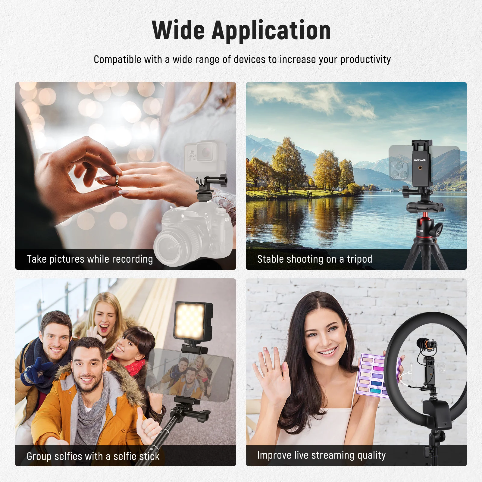 NEEWER GP-3 Phone Holder / Hot Shoe Mount Adapter Kit - Image 7