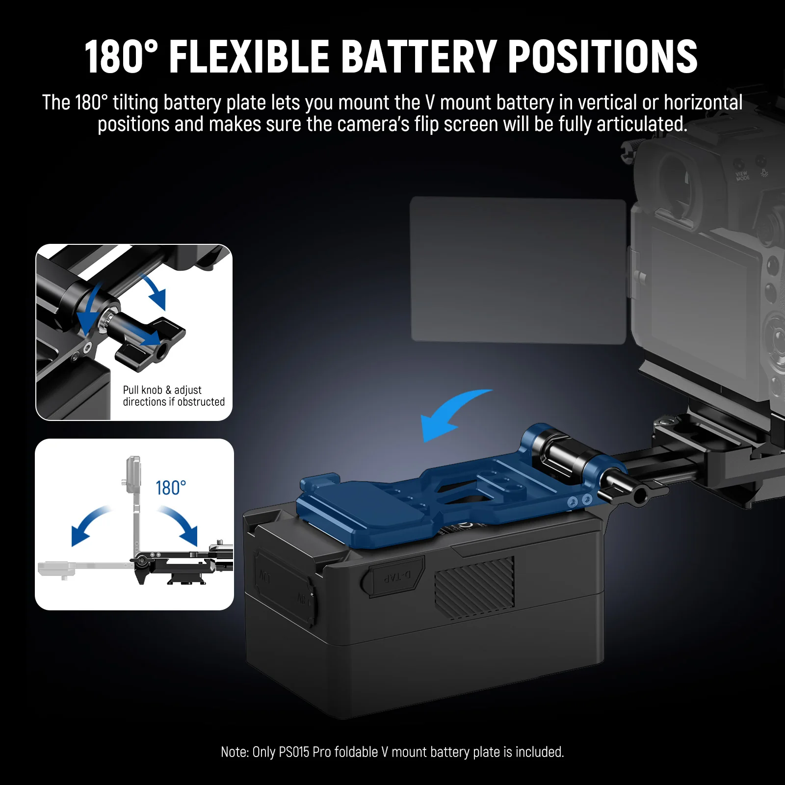 NEEWER PS015 Pro Foldable V Mount Battery Plate - Image 7