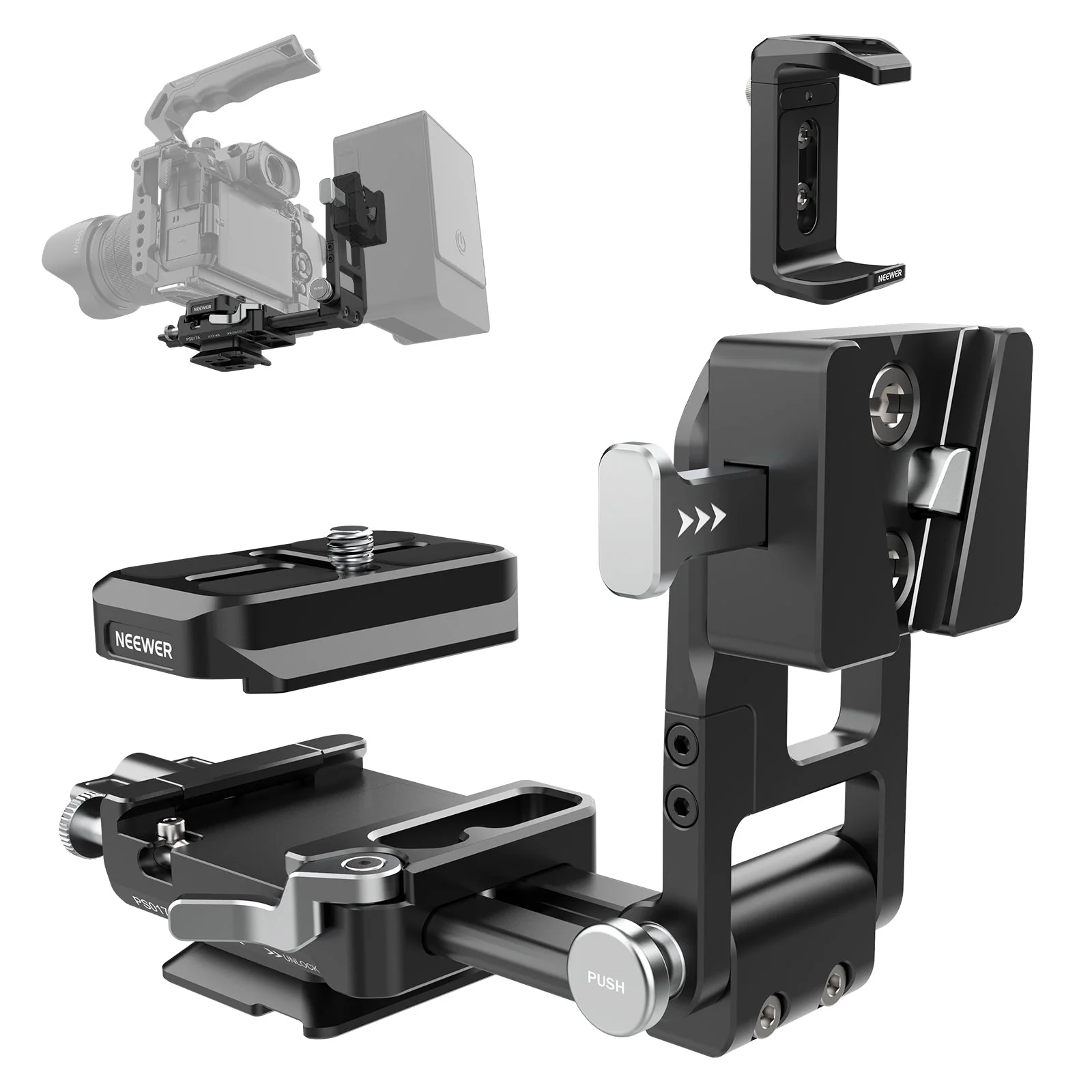NEEWER PS017A V Mount Battery Plate with Arca Type QR Plate