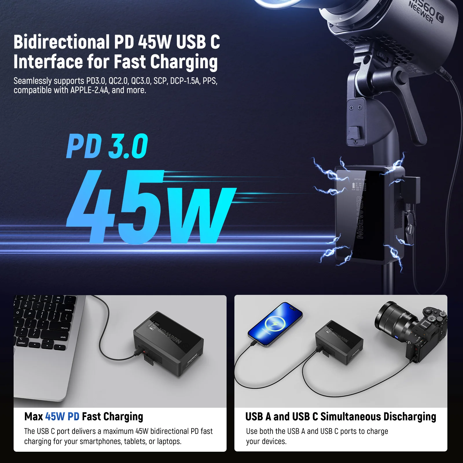 NEEWER V Mount Battery PS050E 3450mAh 50Wh 14.54V - Image 2