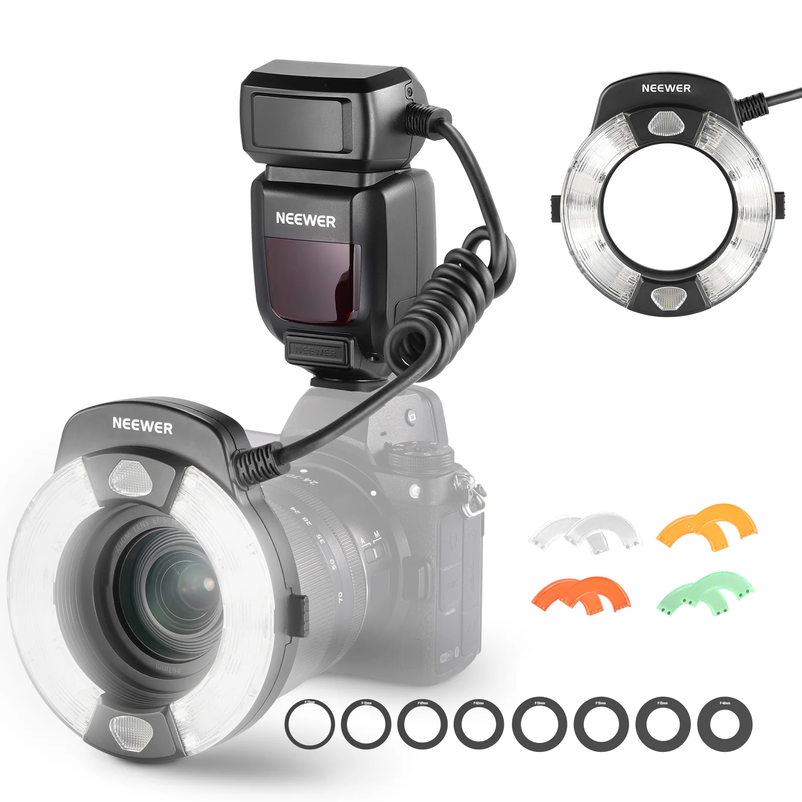NEEWER RF1-C/N/S 76Ws 5600K GN15 TTL Macro Ring Flash - Image 9