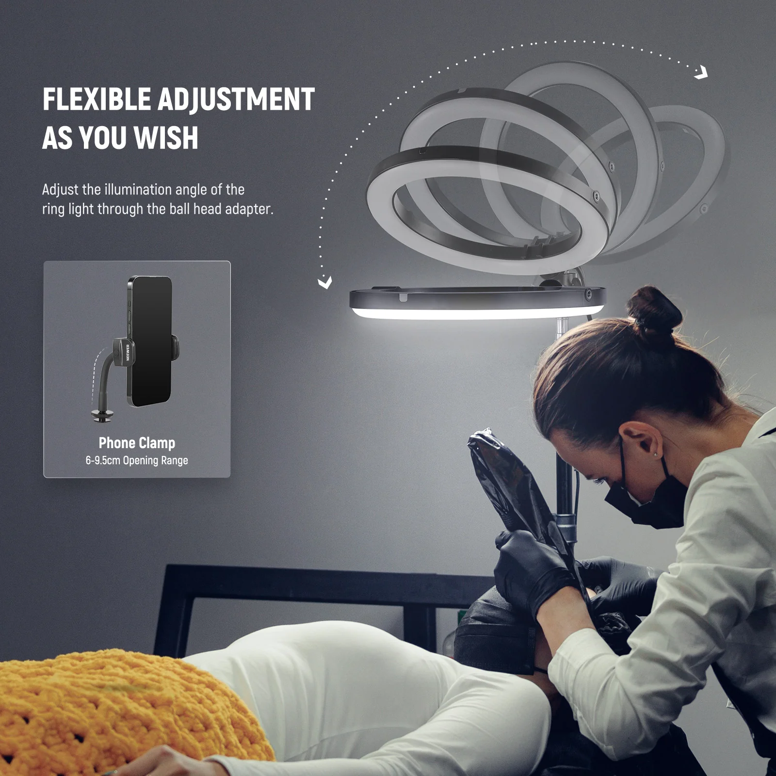 NEEWER RH10B 10" 20W High Power LED Ring Light - Image 8