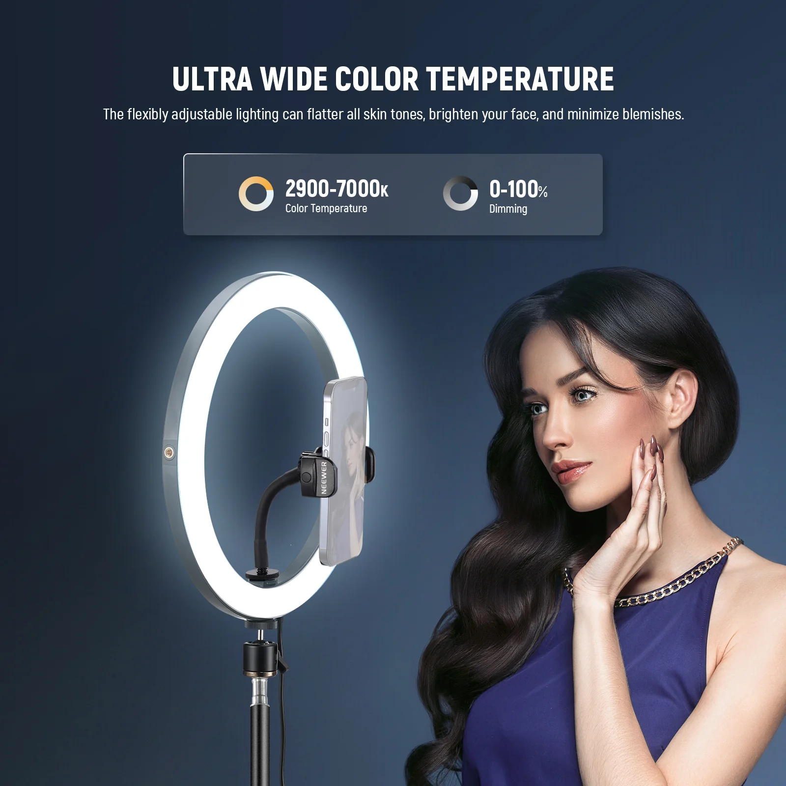 NEEWER RH12B 12" 2900K-7000K Bi Color LED Ring Light Kit - Image 6